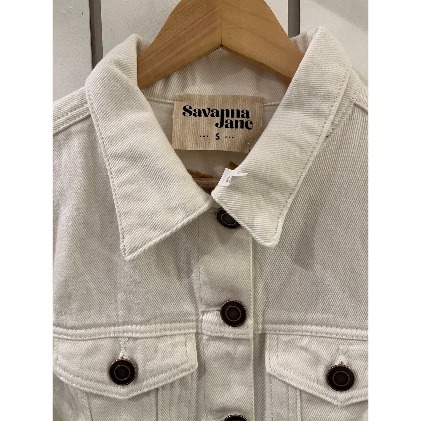 Savannah Jane Denim Embroidered Jacket Size S, M, L