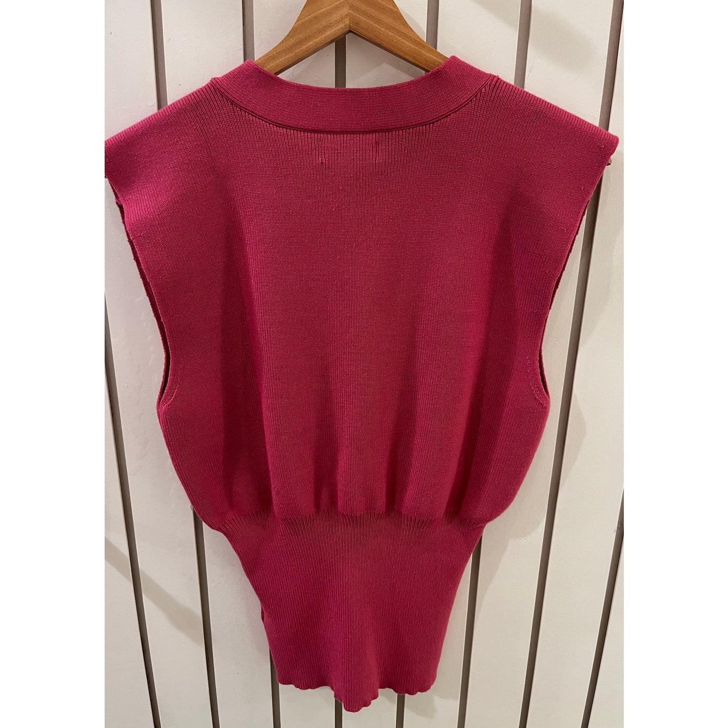 Urban Revivo Blush Sweater Vest with Gold Button