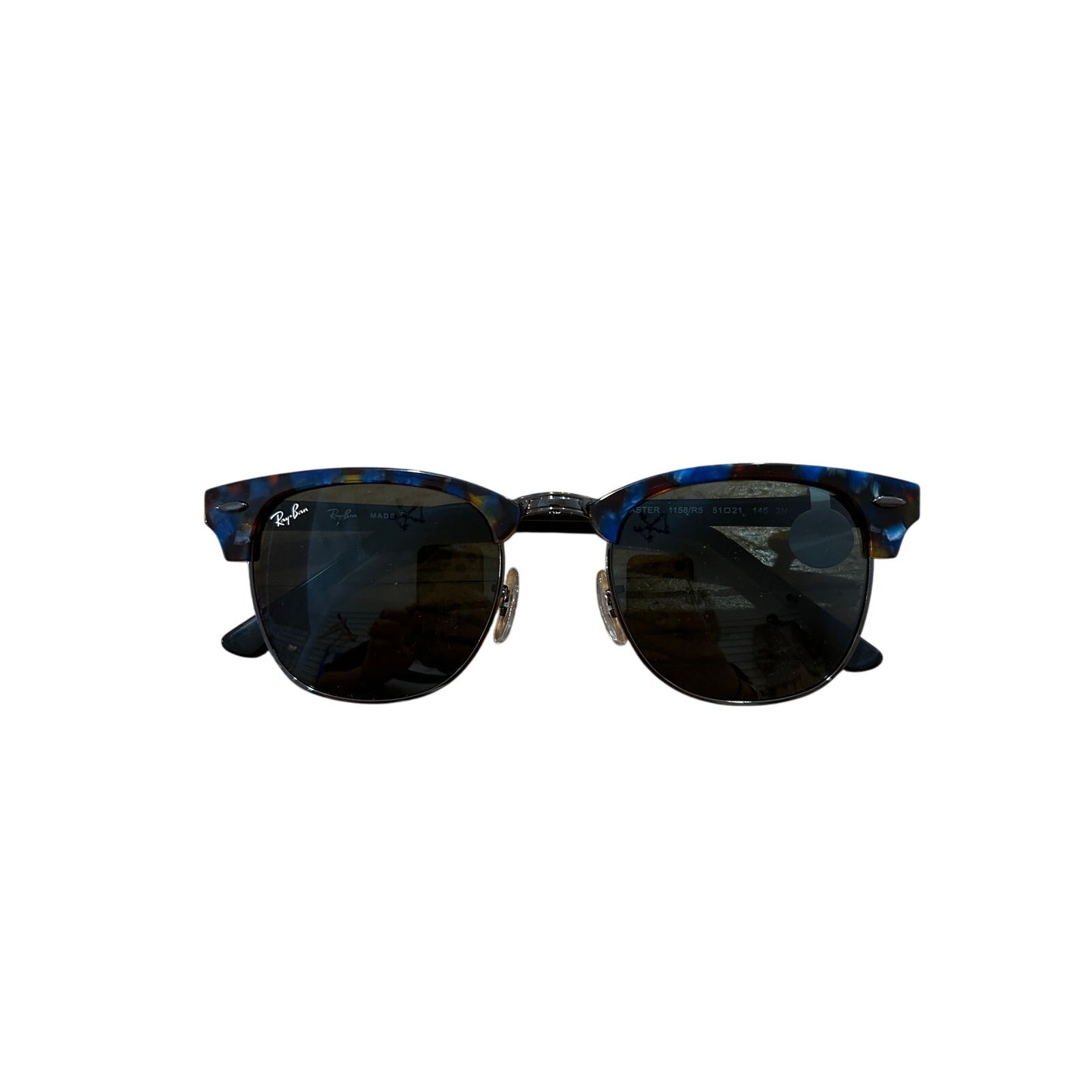 Ray-Ban Clubmaster Sunglasses in Fleck Blue Green Lenses Brand New