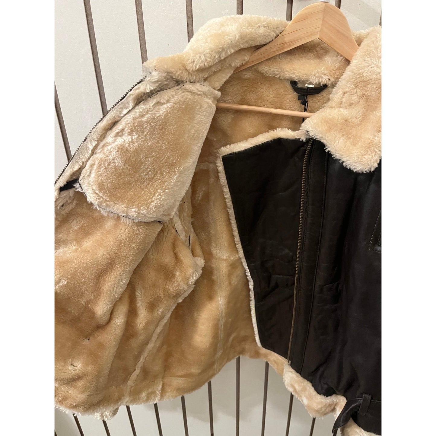 Angel Jackets Genuine Leather Gertrude Women Brown Sherling Jacket -  XXXL (fits more like XL)