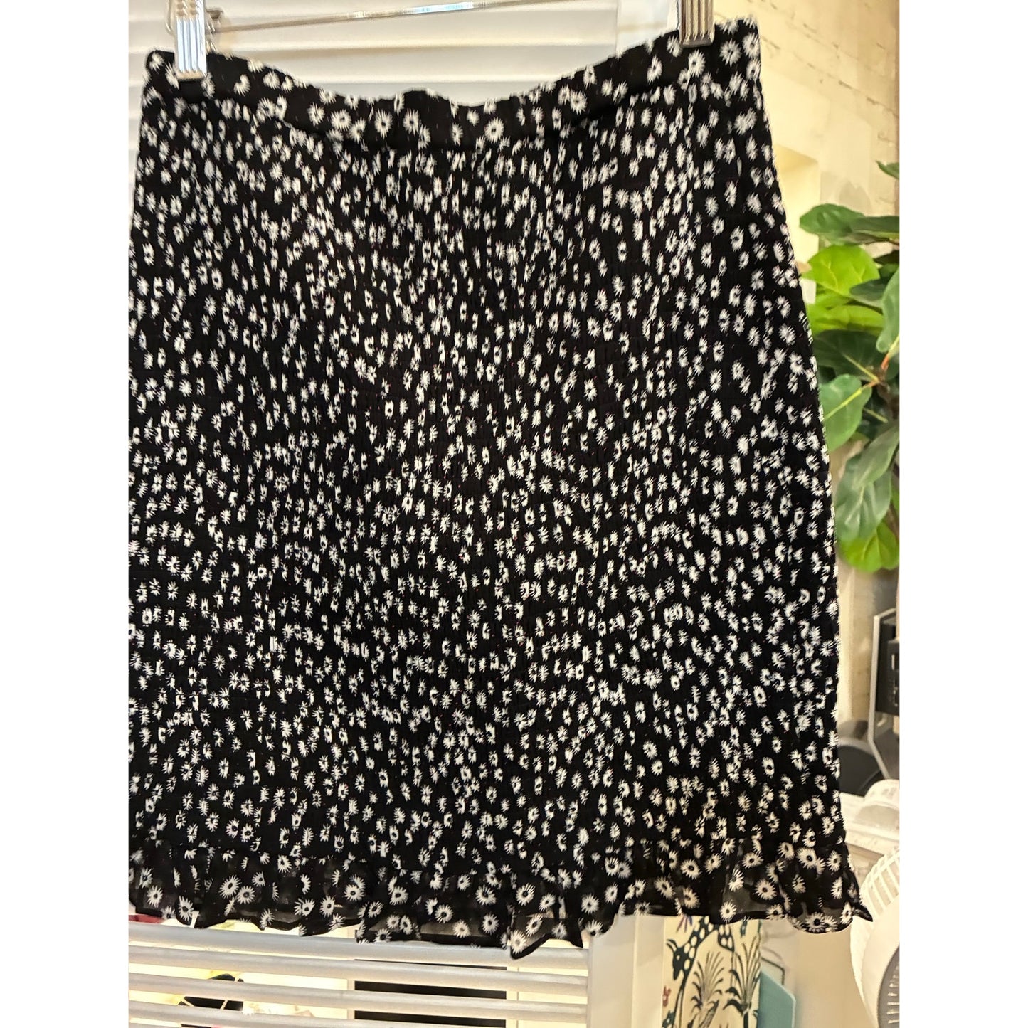 The Kooples black and white floral skirt size 2