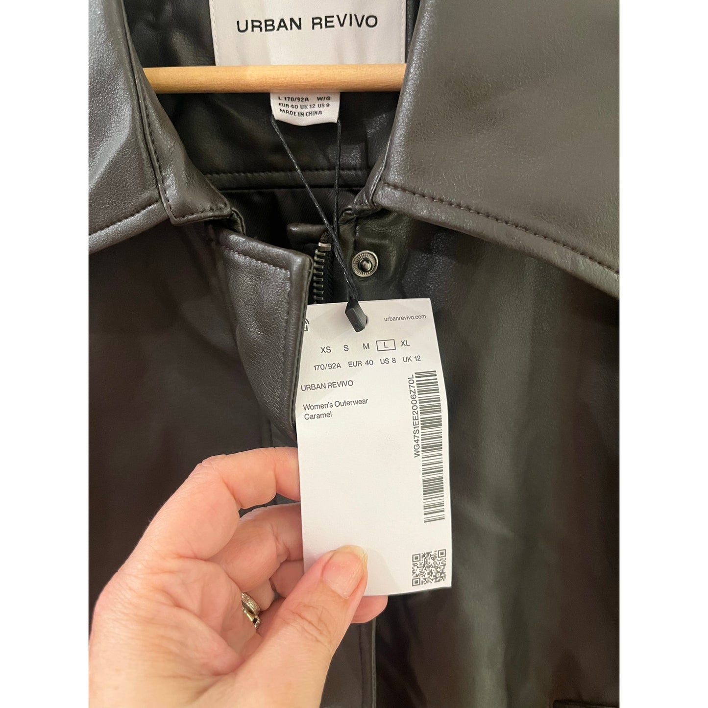 Urban Revivo Faux Leather Jacket NWT Grey Size L