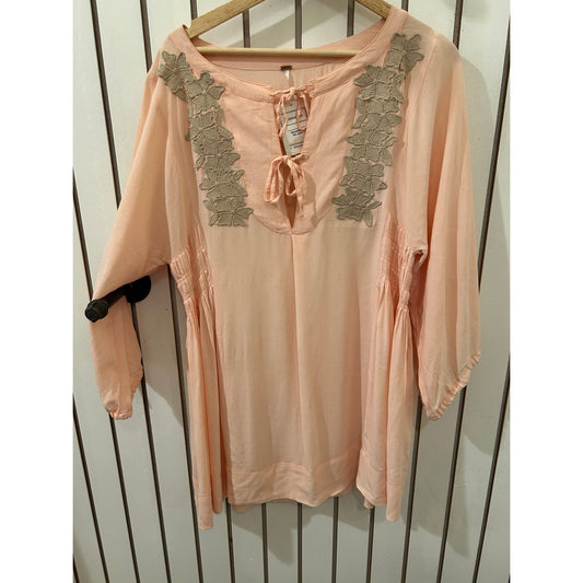 Free People Blouse Embellished One of a Kind