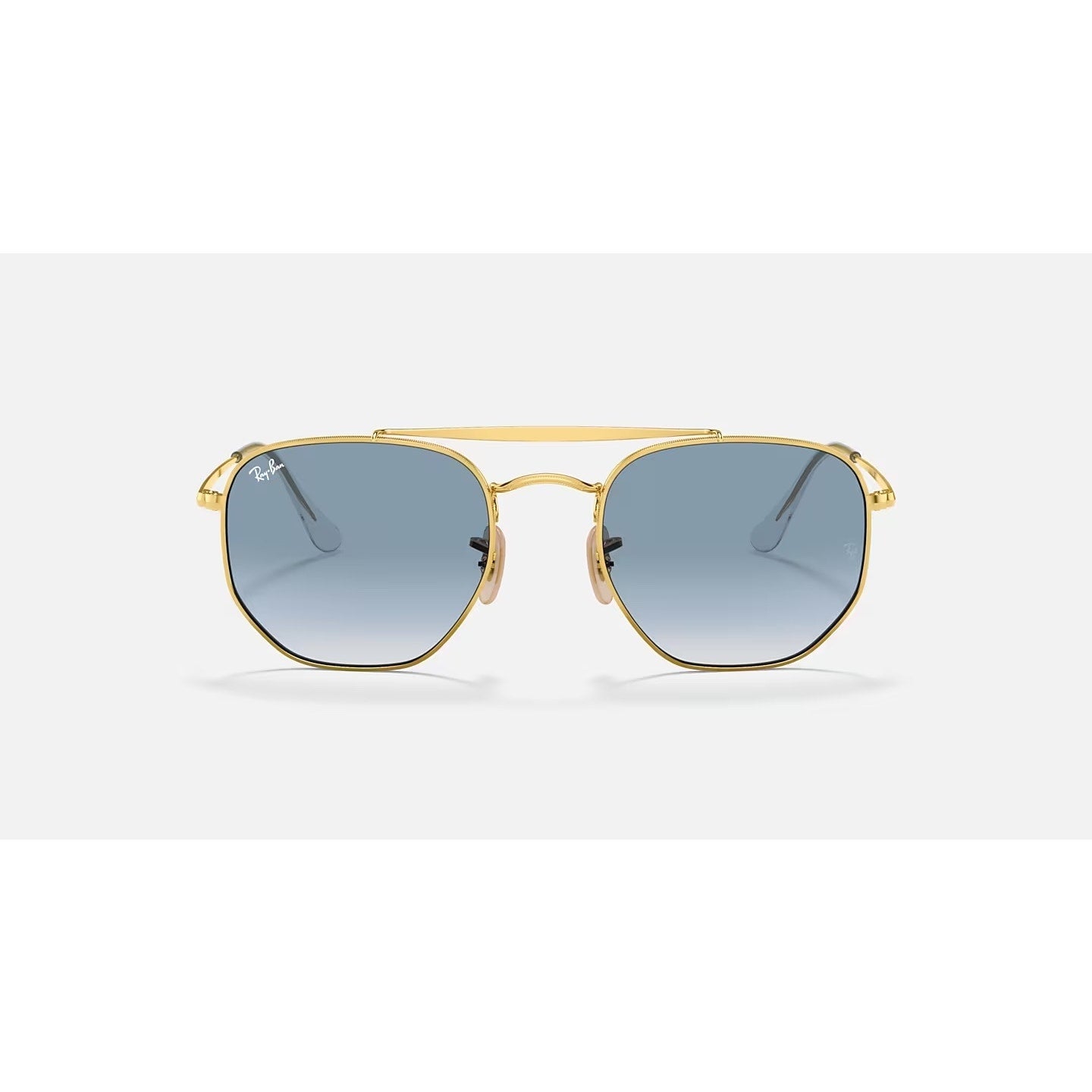 Ray-Ban The Marshall Sunglasses Gold Rim Light Blue Lenses Brand New