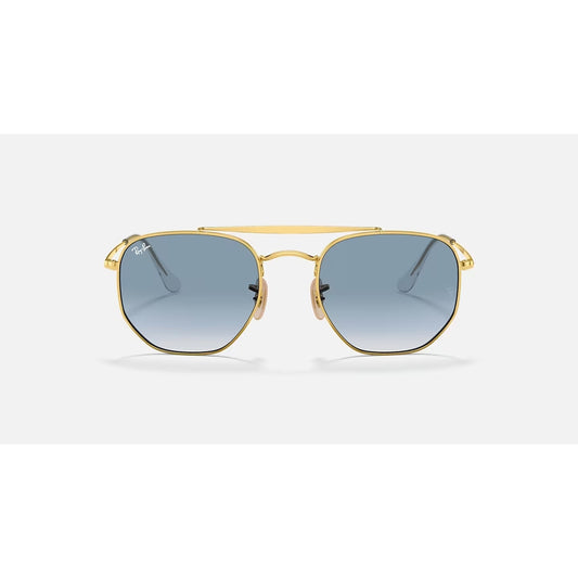 Ray-Ban The Marshall Sunglasses Gold Rim Light Blue Lenses Brand New
