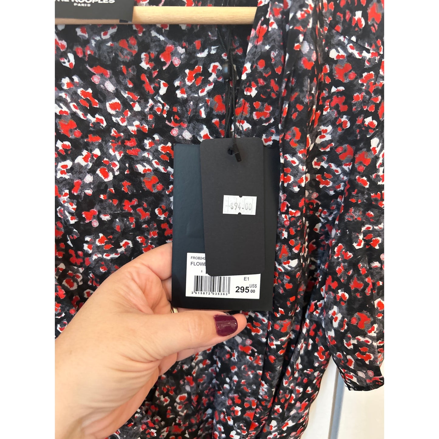 The Kooples Red and Black Spotted Dress NWT Size 1
