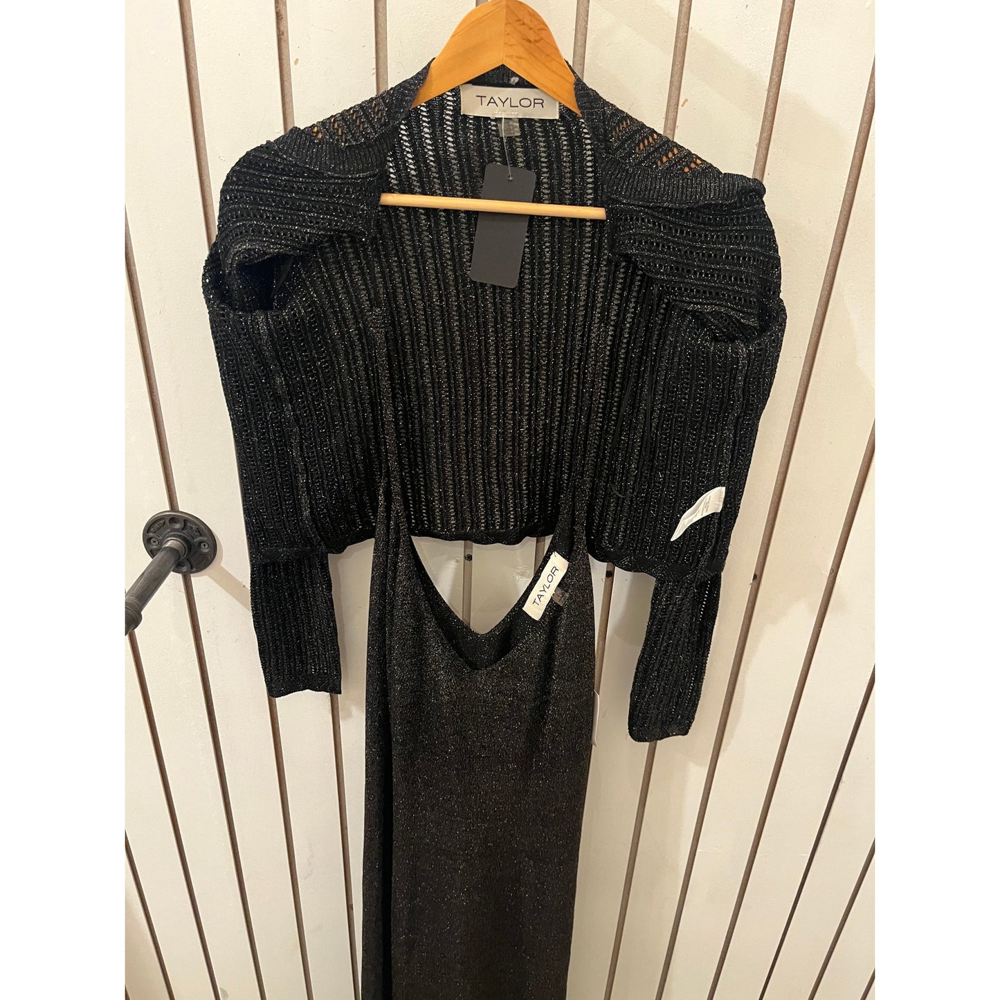 Taylor Sweater Dress Black and Silver NWOT