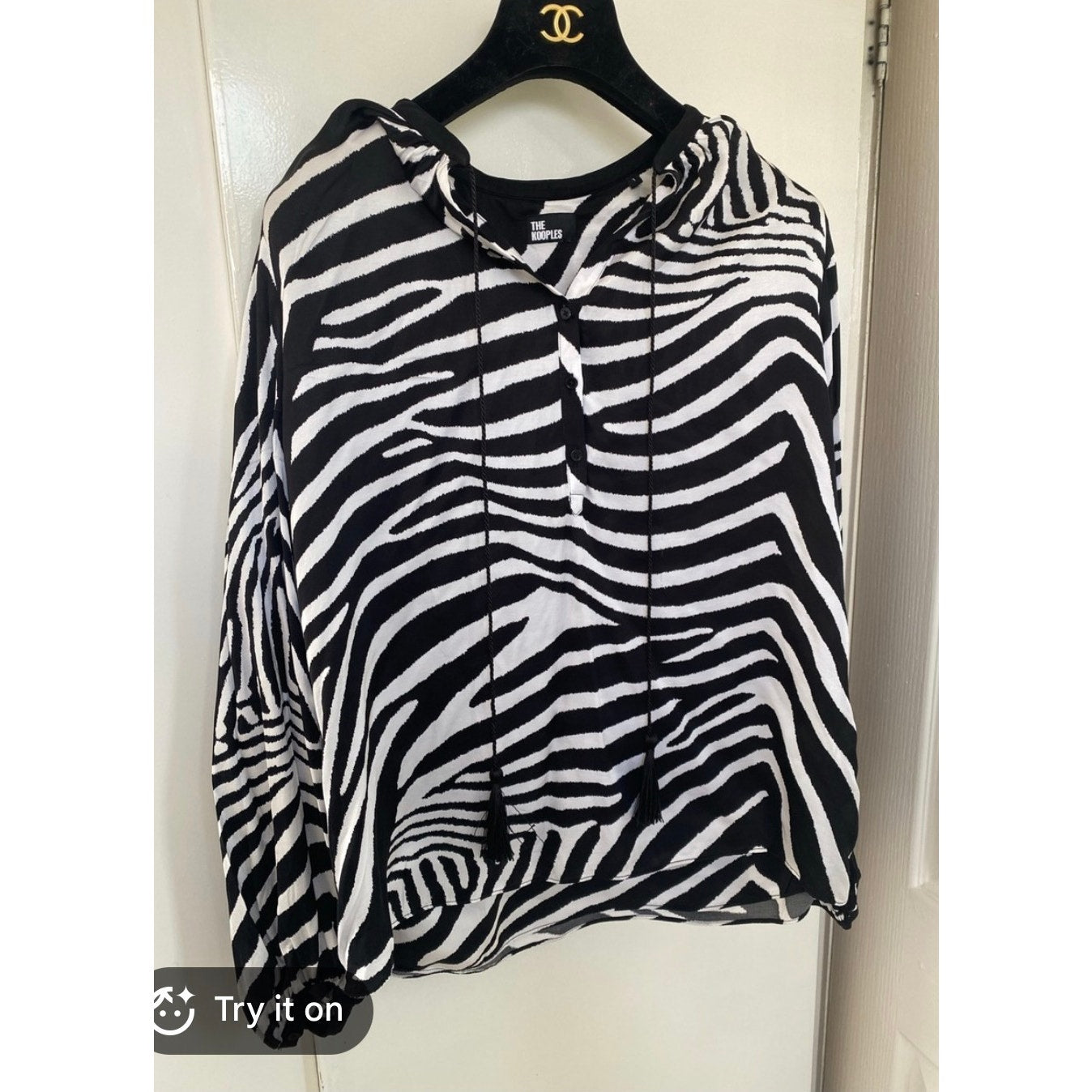 The Kooples Zebra Print Blouse Size Medium
