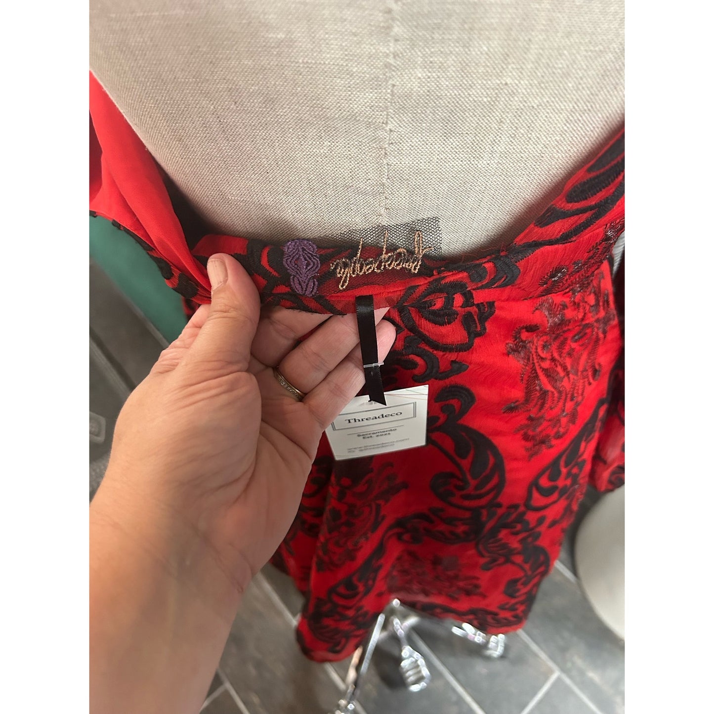 Free People Want to Want Me Mini Dress.  Red/Black Size 4