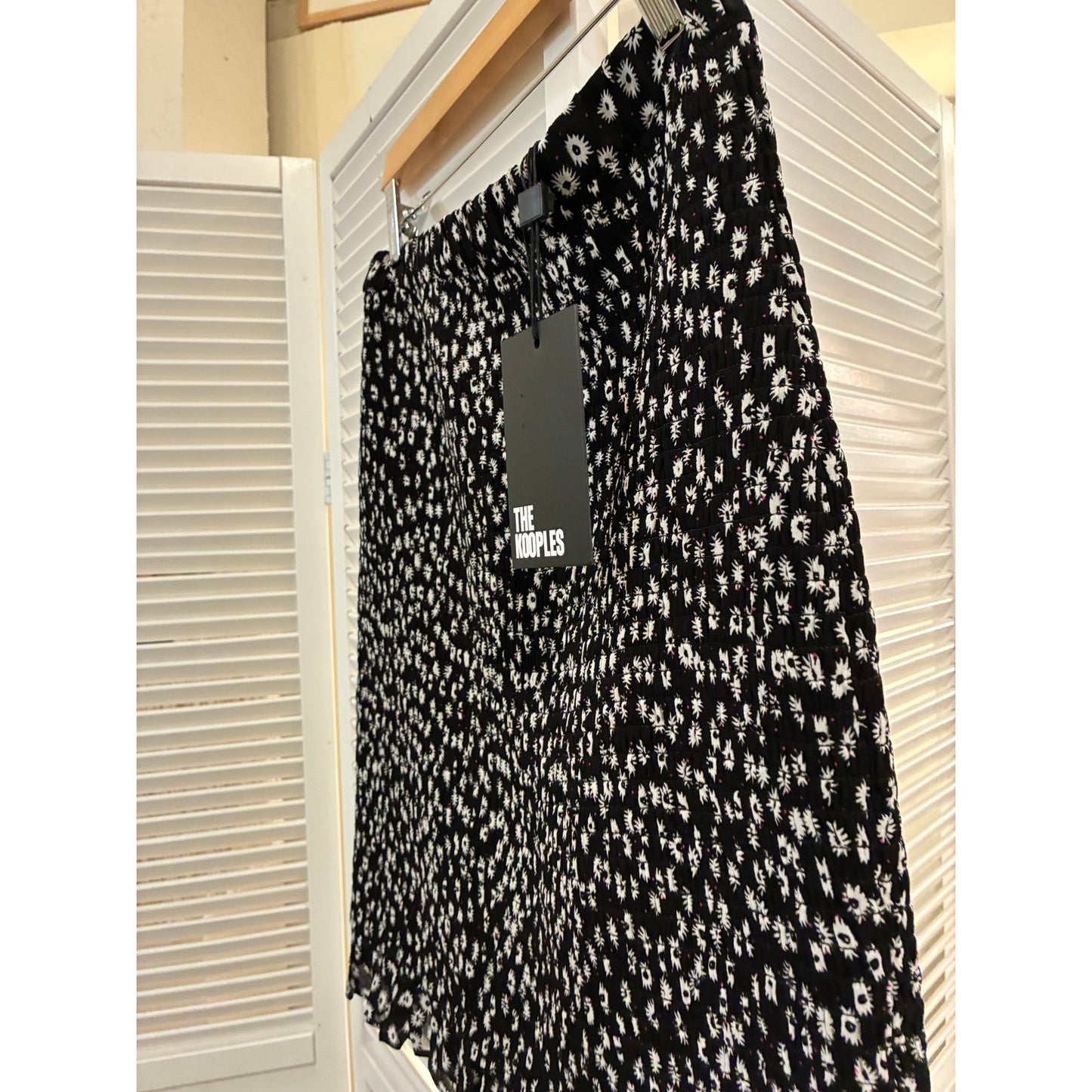 The Kooples black and white floral skirt size 2