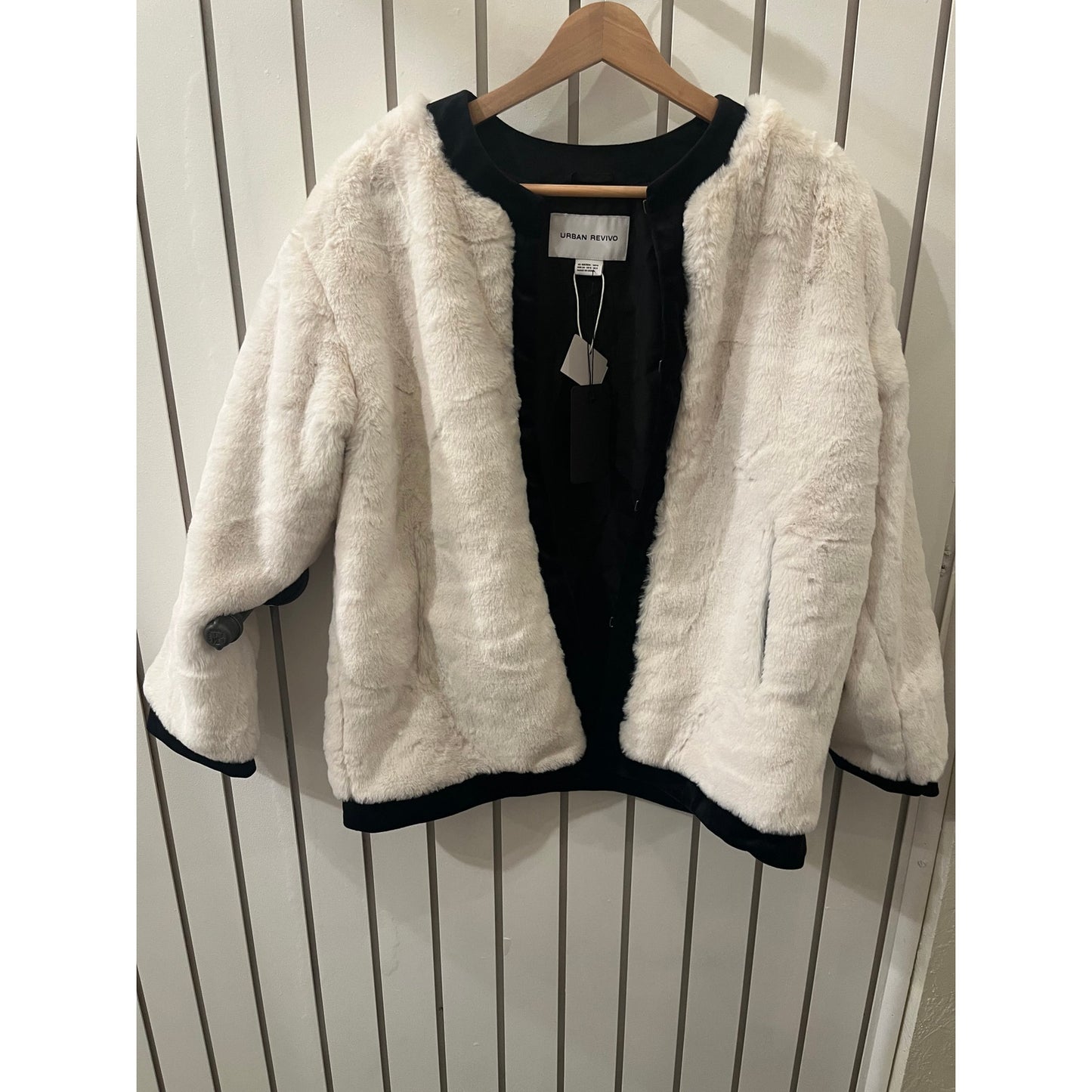 Urban Revivo White Faux Fur Jacket