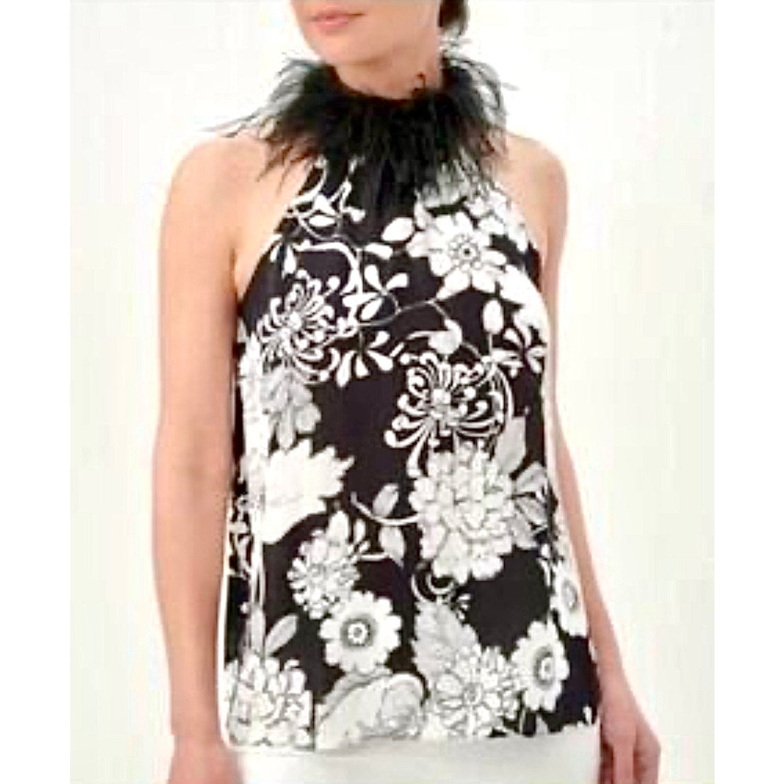Trina Turk Blouse with Feathers