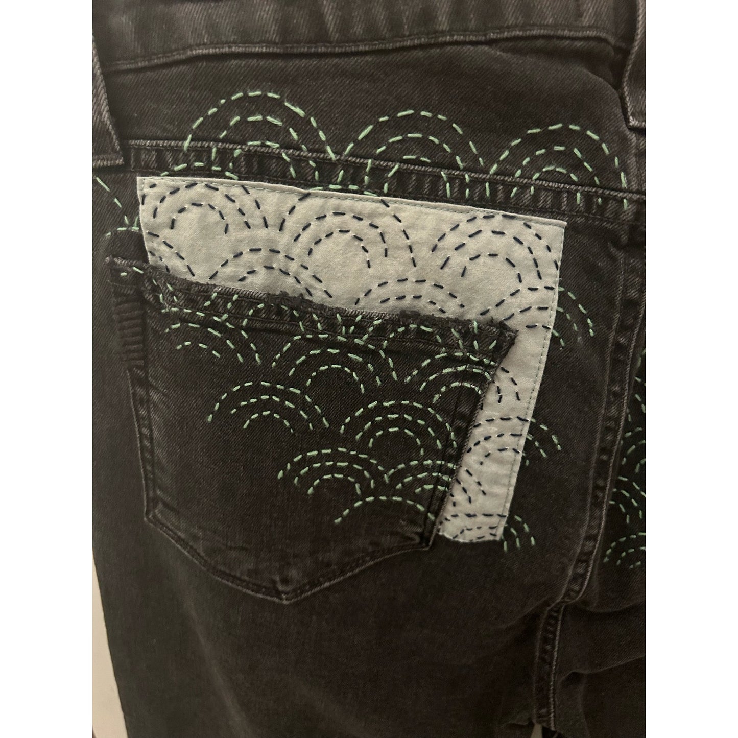 Paige Upcycled Embroidered Jeans