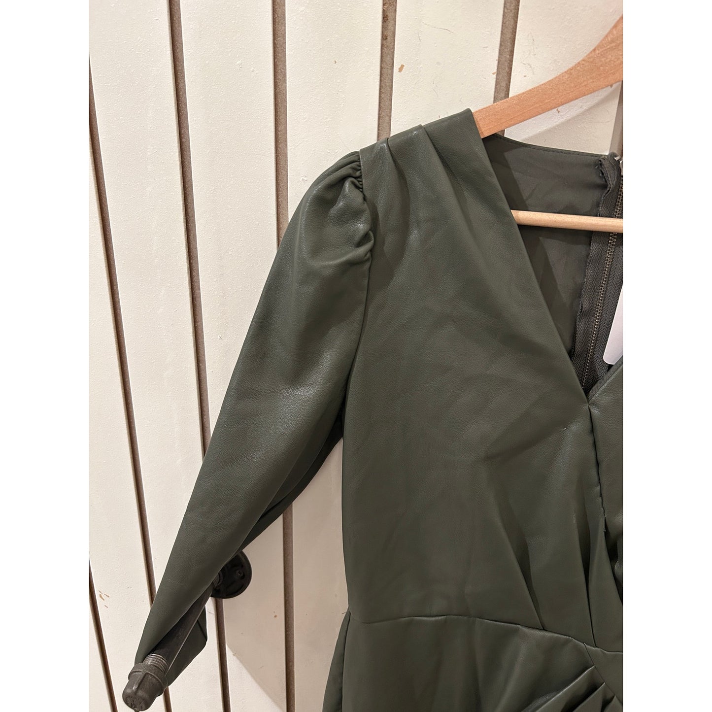 Saylor Grey Faux Leather Dress Size S