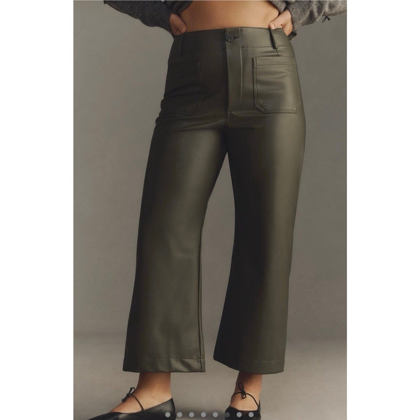 Anthropologie Colette Faux Leather Cropped Pants