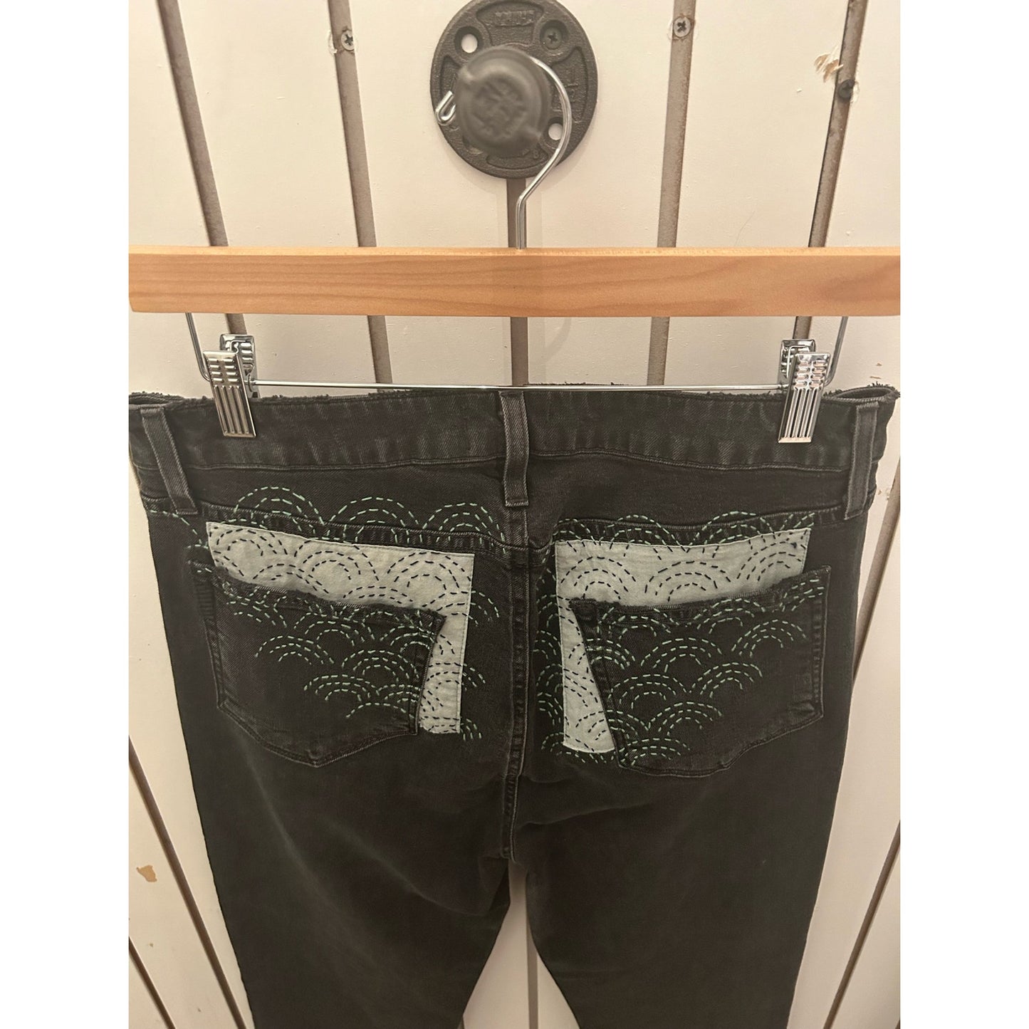 Paige Upcycled Embroidered Jeans
