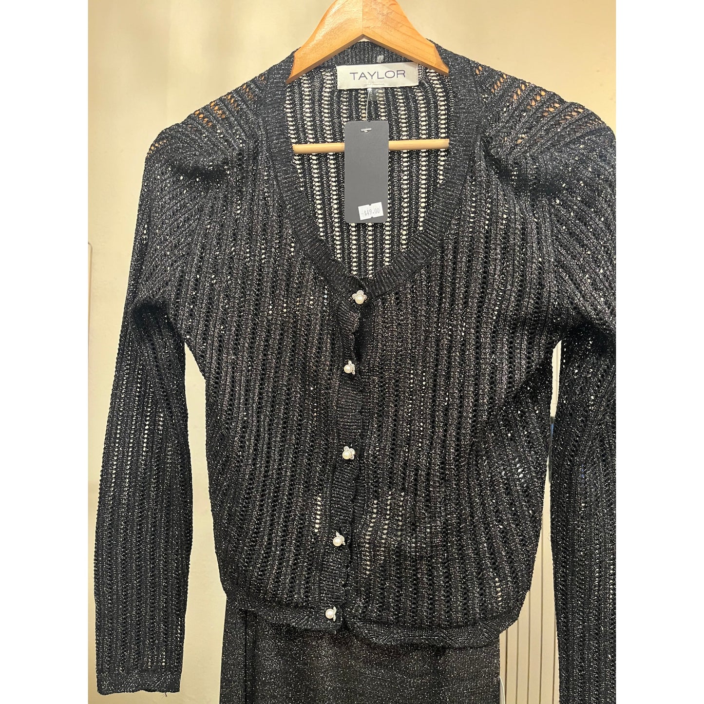 Taylor Sweater Dress Black and Silver NWOT