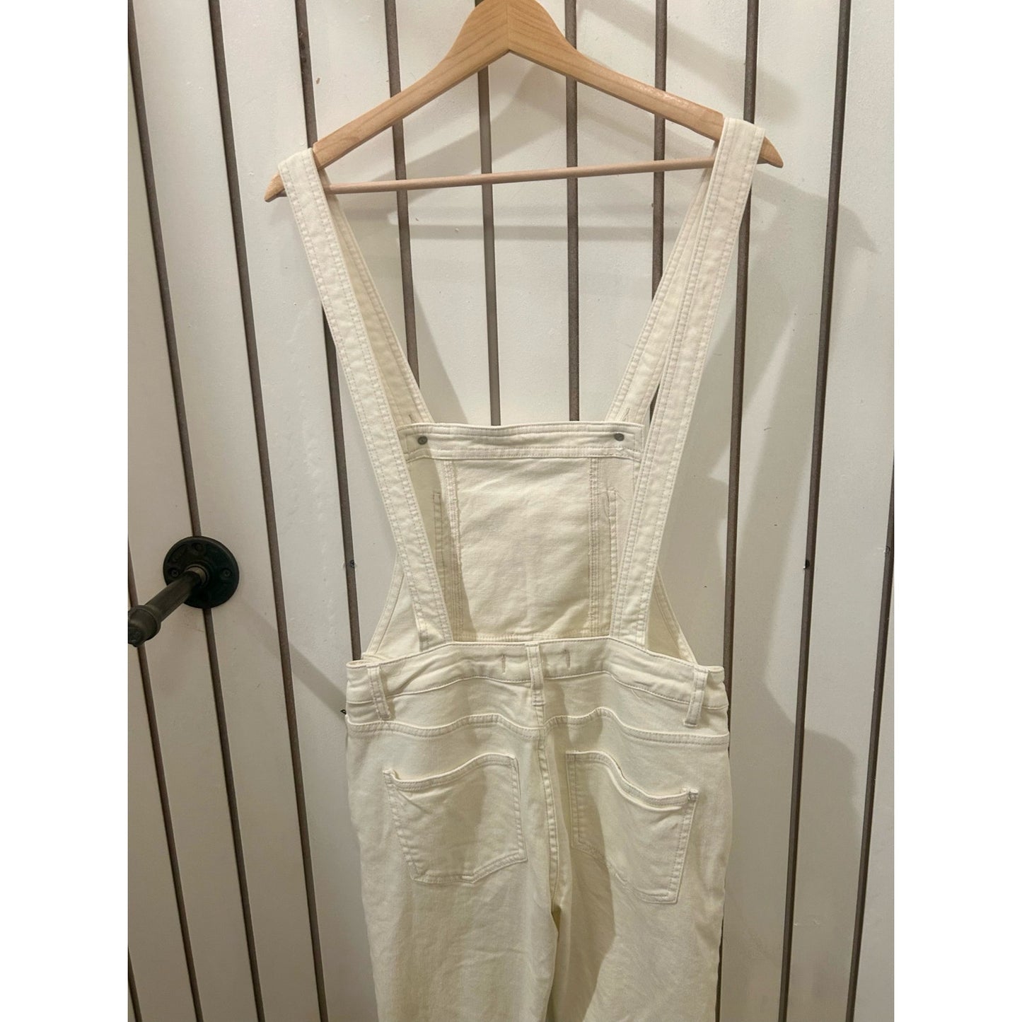 Free People Cream Overalls Size 27