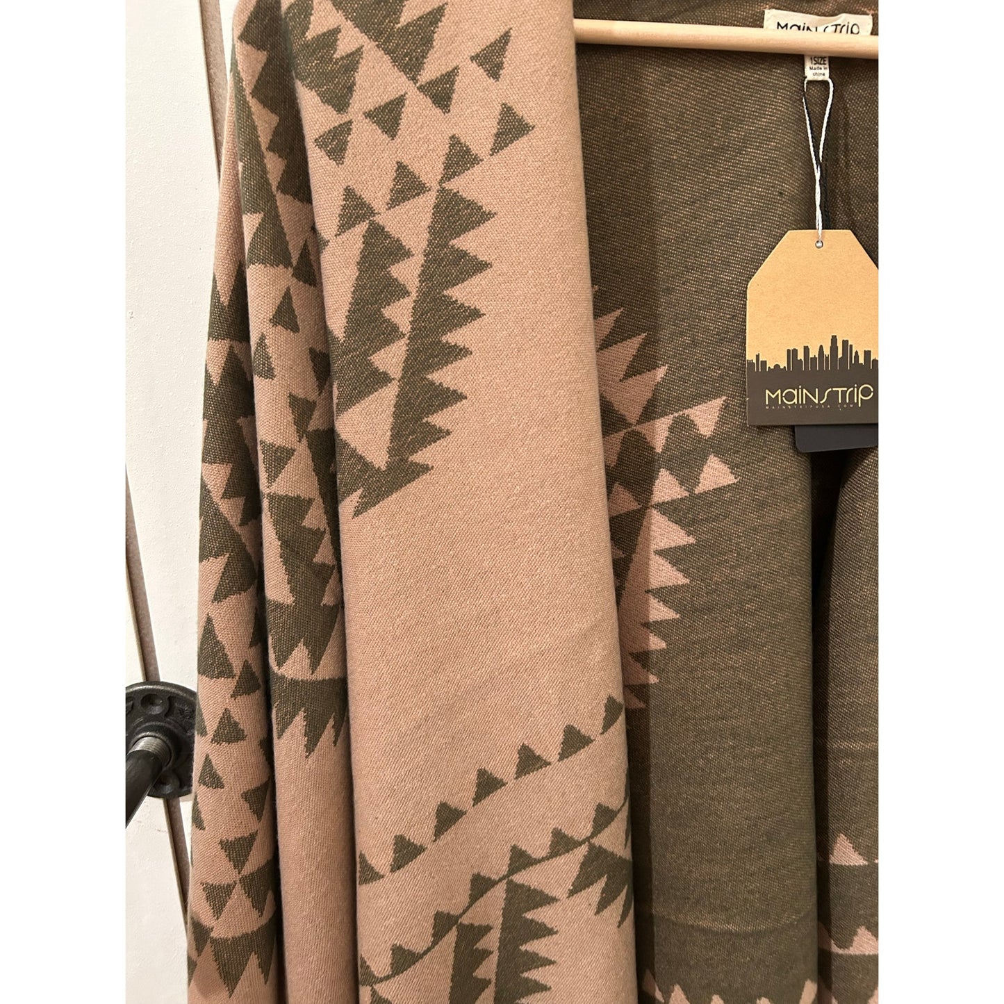 Mainstrip Reversible Poncho Tan and Brown