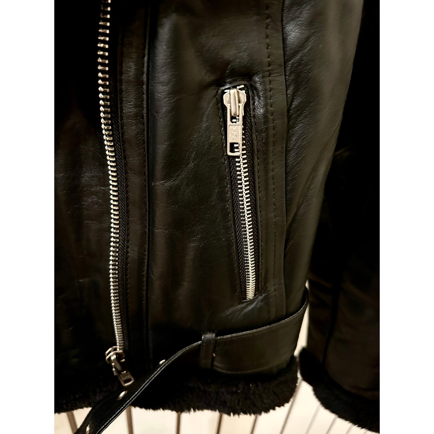 Genuine Decrum Leather Shearling Women’s Jacket Size XXL