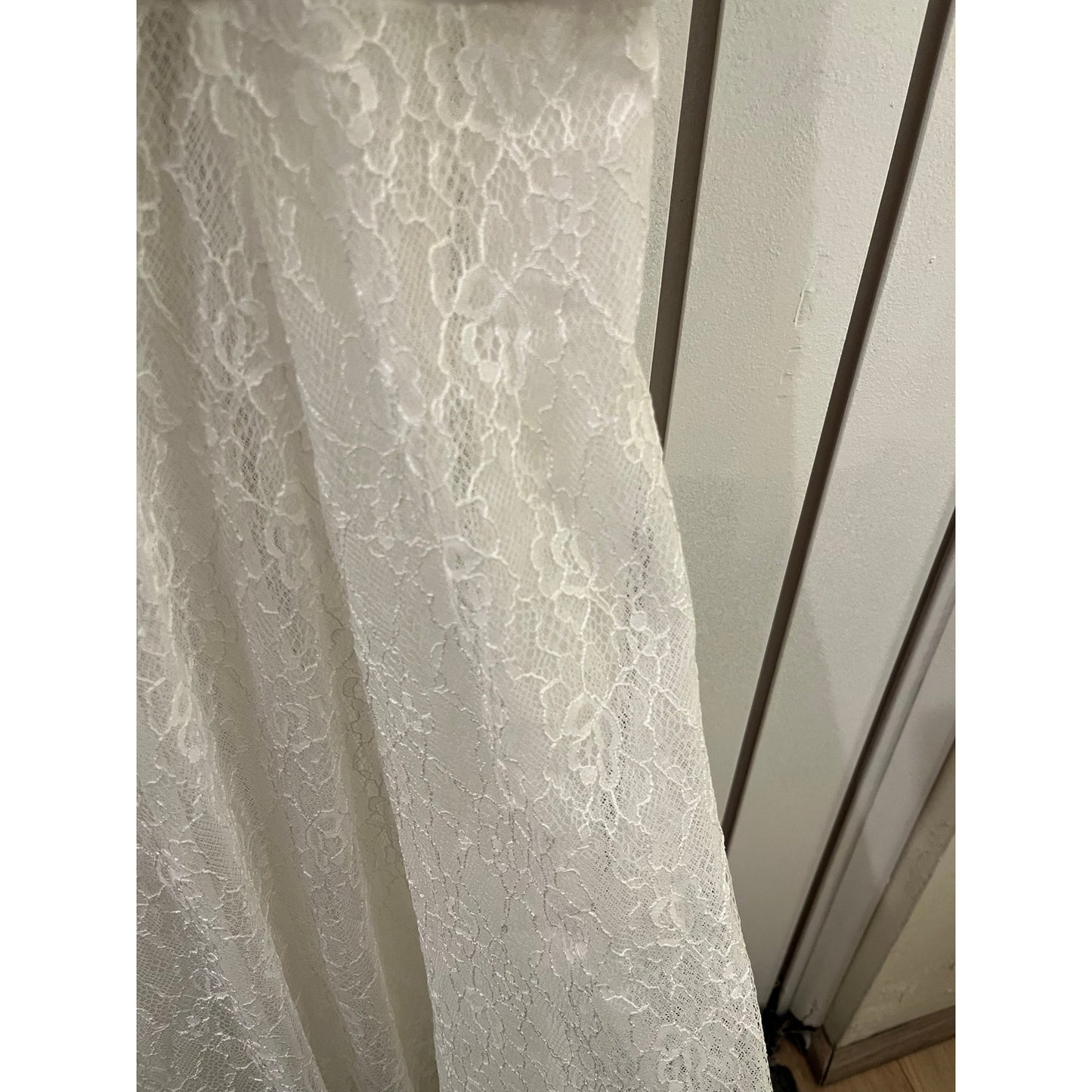 FEM Dress White Lace and Silver Beaded NWT