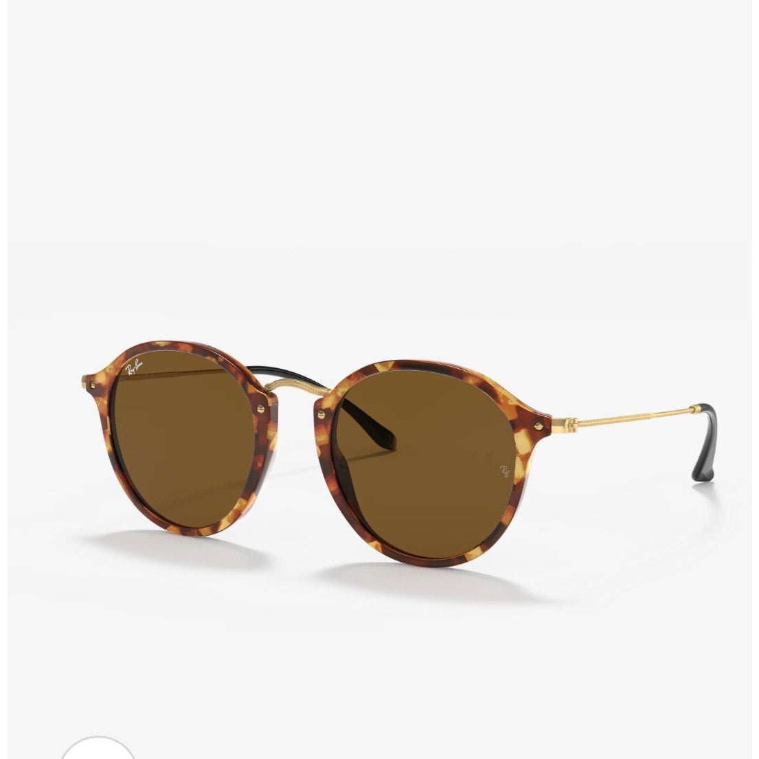 Ray-Ban Round Fleck Sunglasses Brown Lenses Brand New