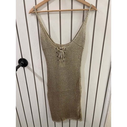 Main Strip Dress Gold Mesh Size S, M and L