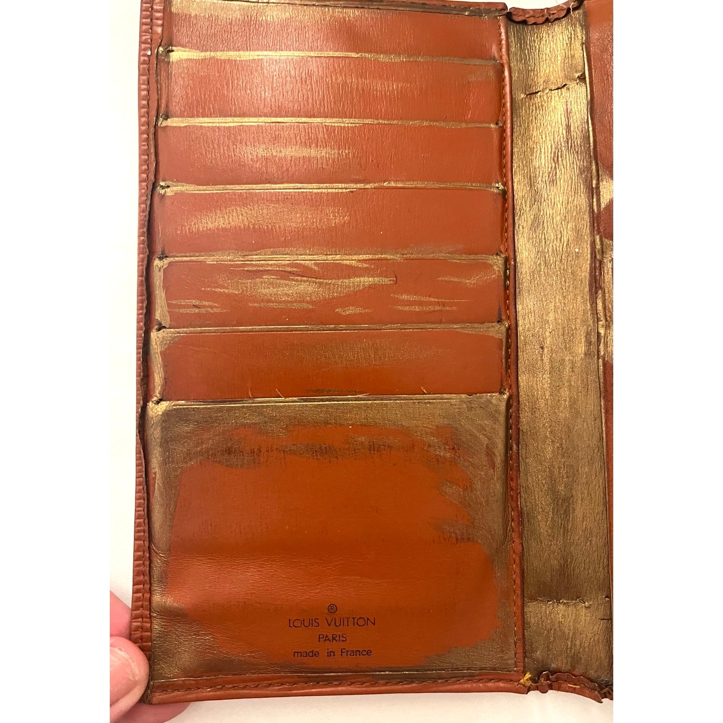 Louis Vuitton Hand Painted Brown Epi Wallet