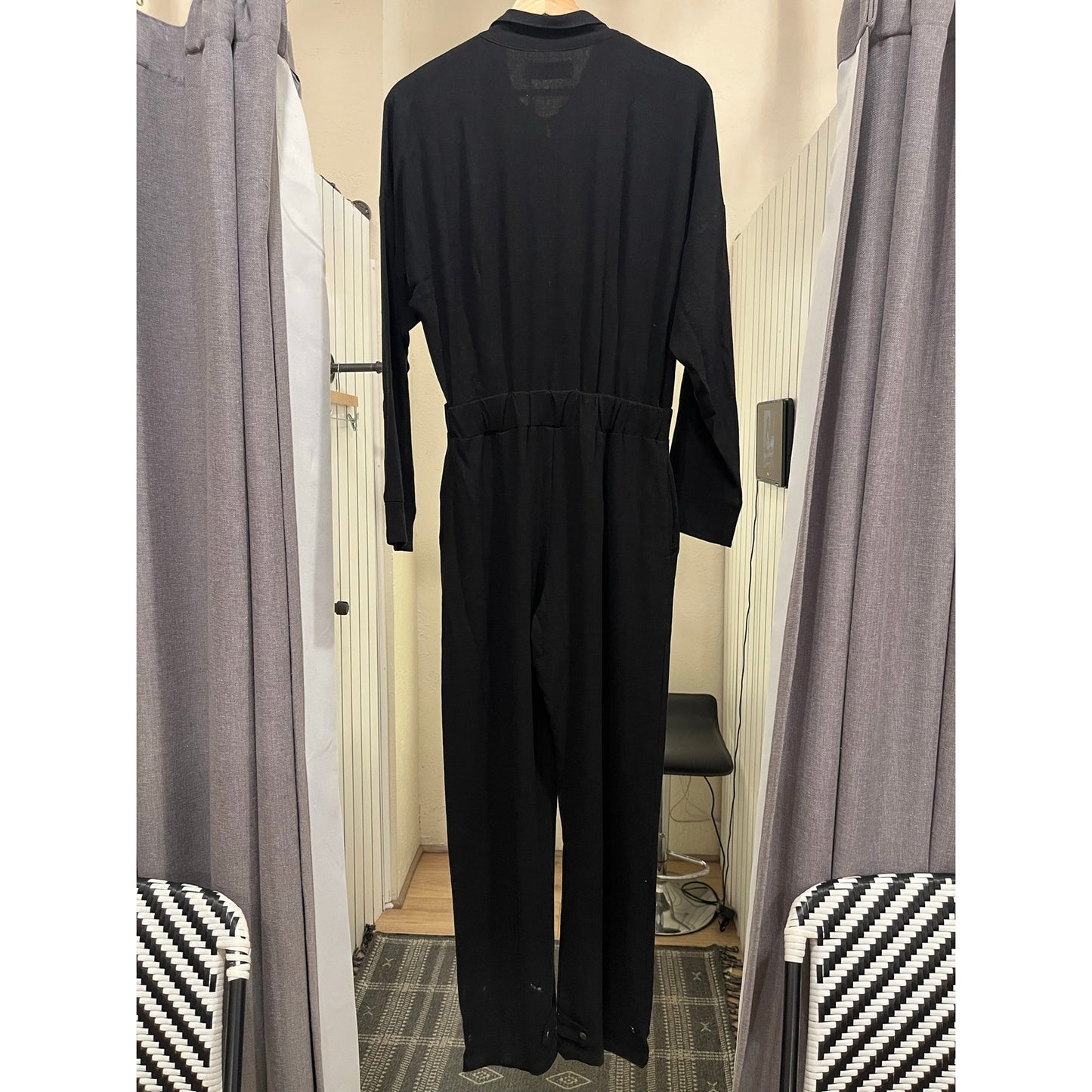 Stillwater Jumpsuit Black Zip Up SZ Large