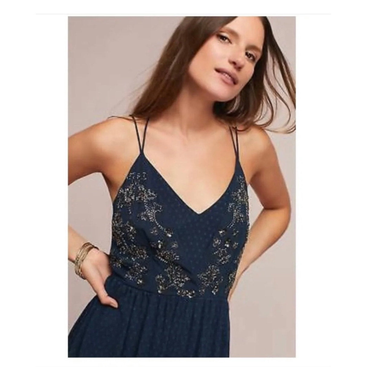 Anthropologie Ranna Gill Lucinda Beaded Dress Size 4