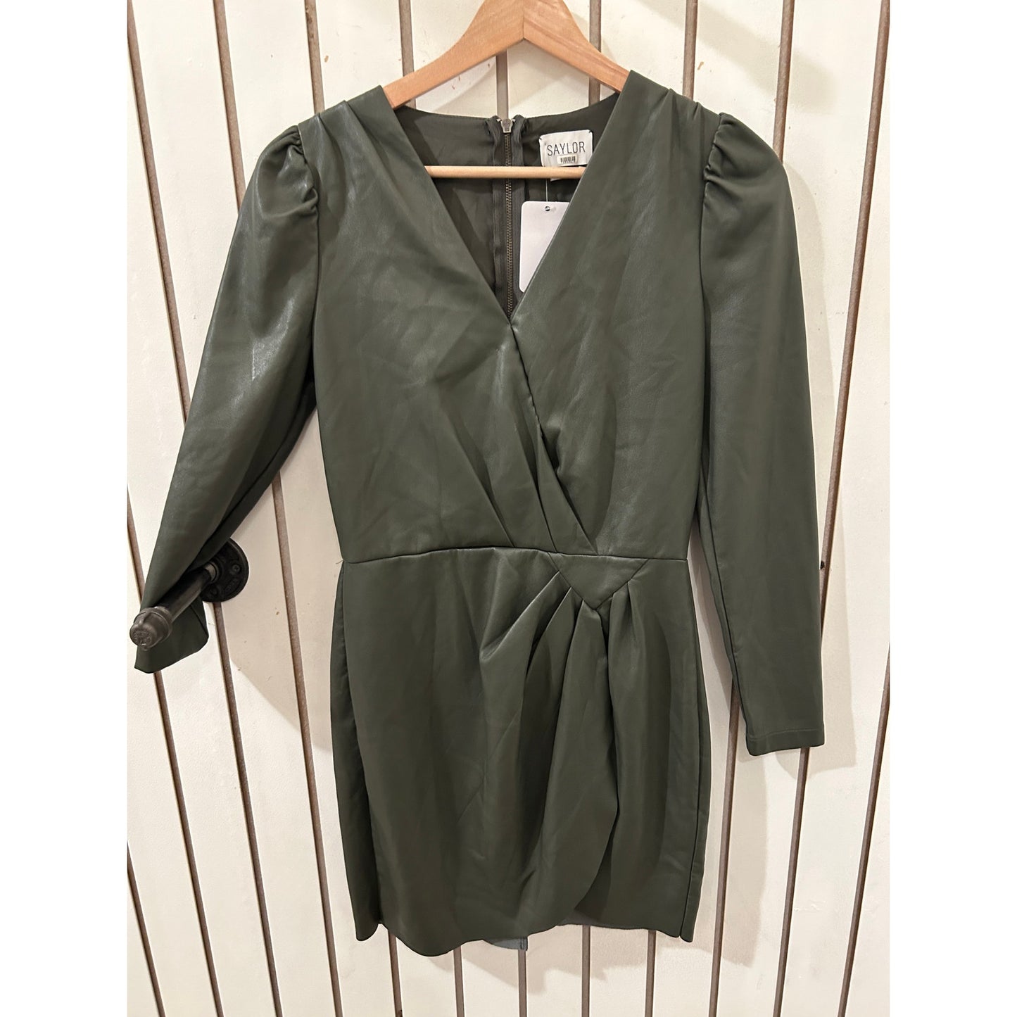 Saylor Grey Faux Leather Dress Size S