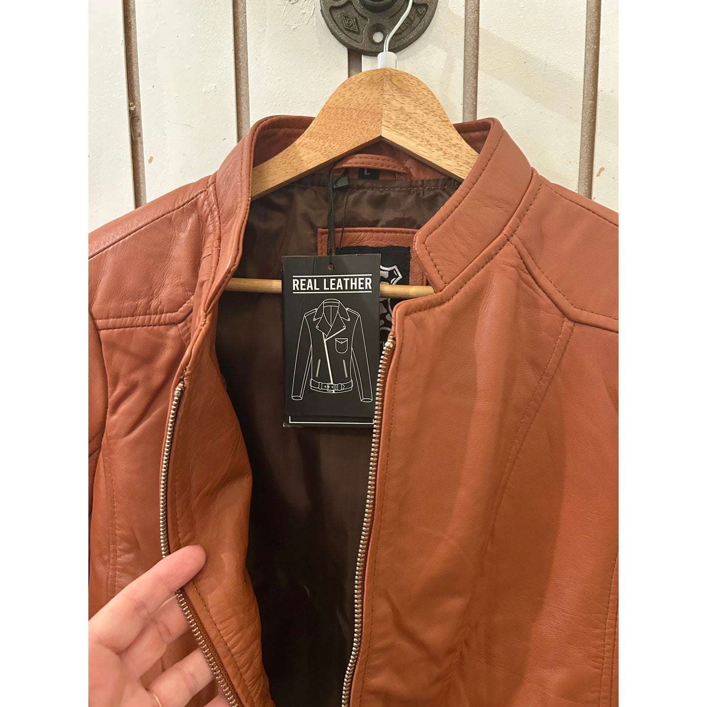 Decrum Amy Genuine Leather Jacket Size L NWT