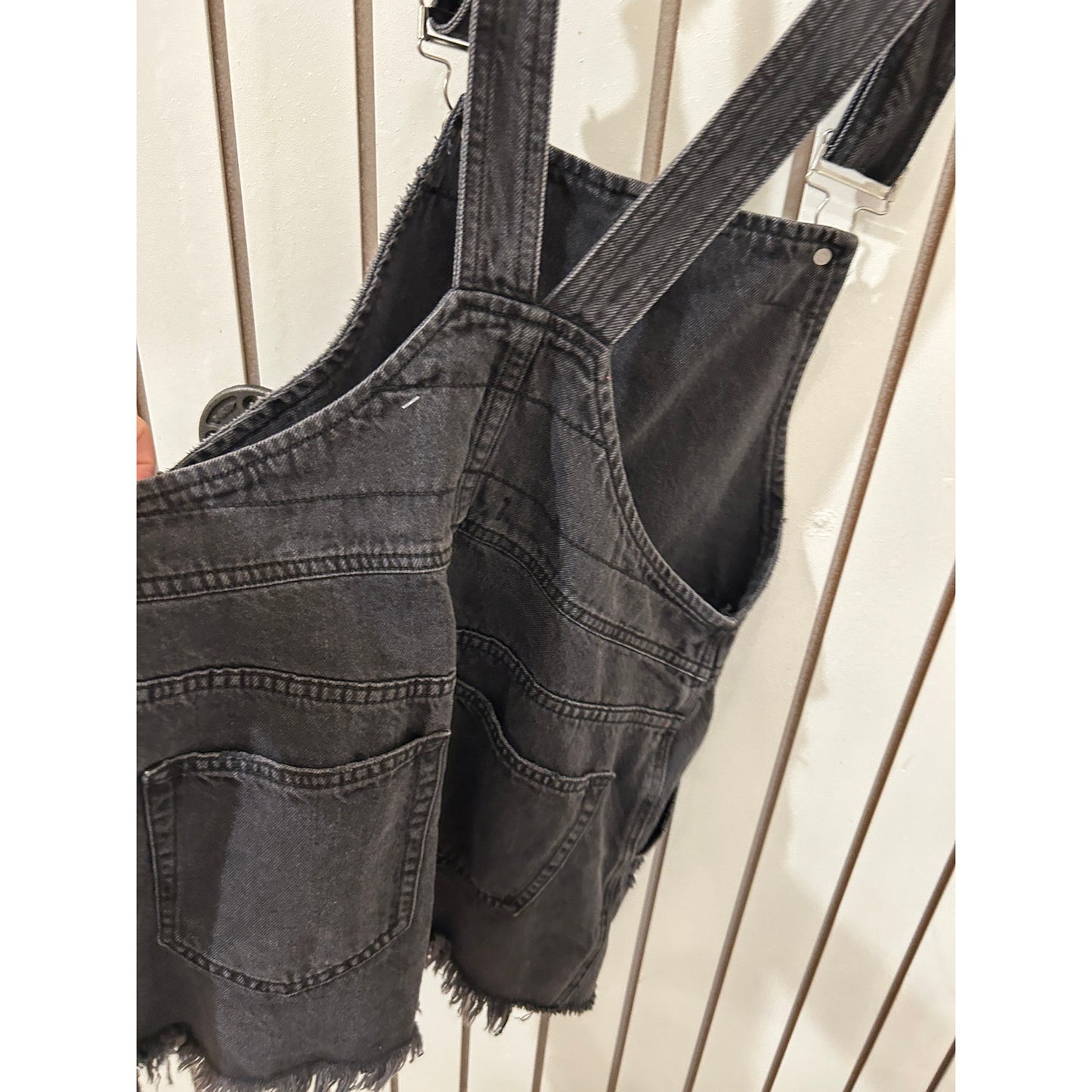 Free People Skirt Denim Overalls Sz 6