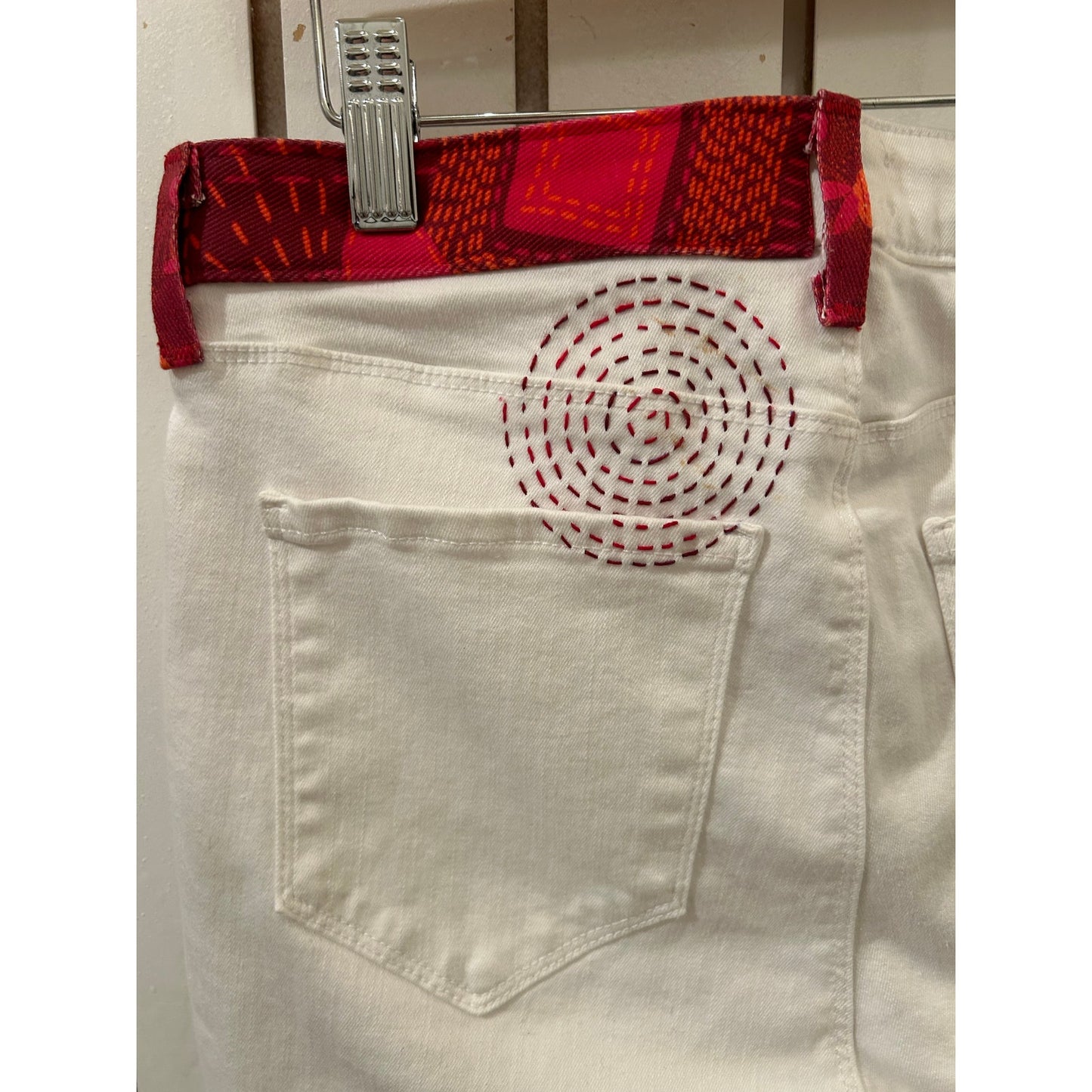 Embroidered Patch L’Agence White Denim Size 29