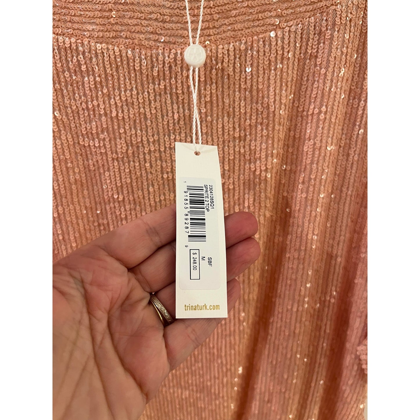 Trina Turk Pink Sequin Blouse NWT
