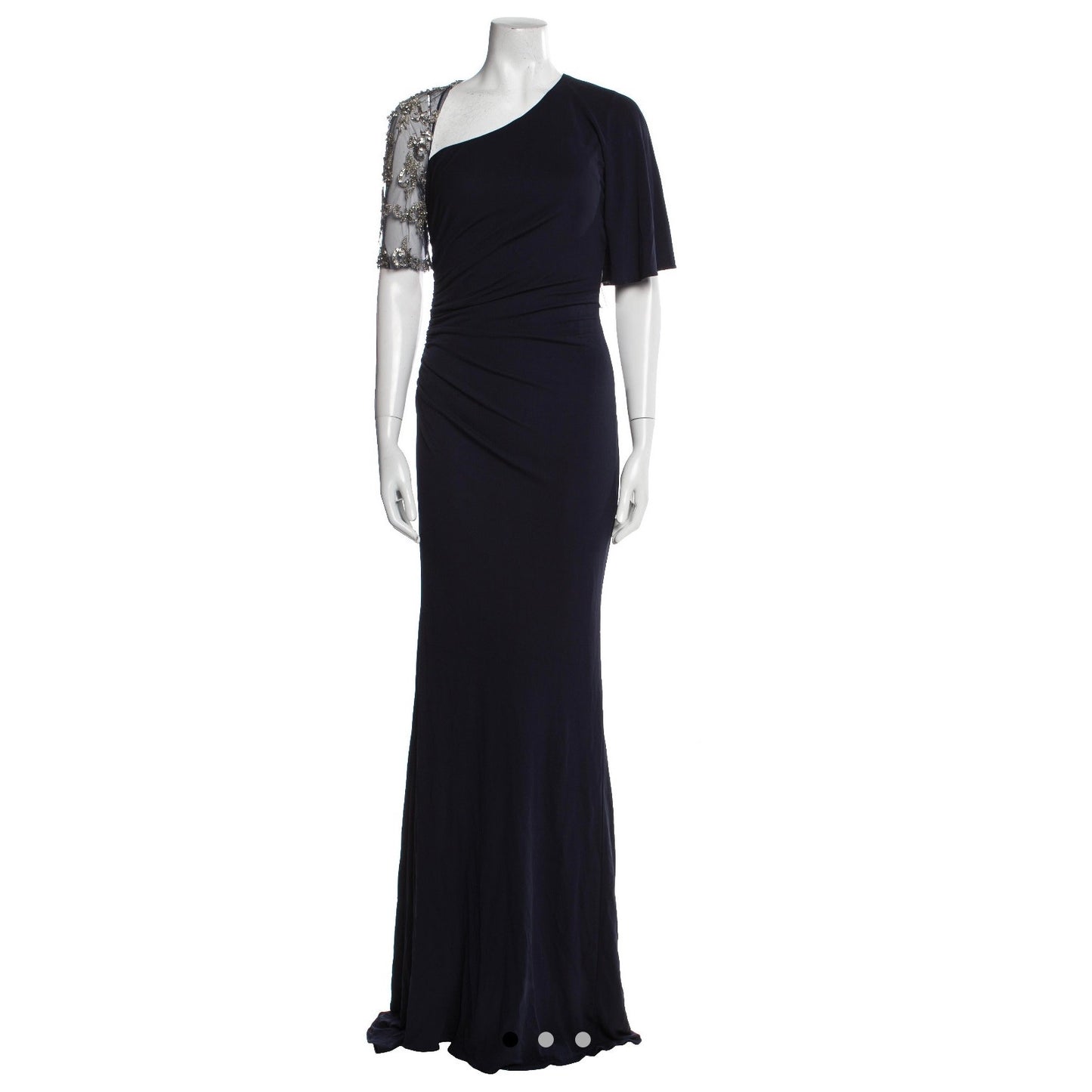 Badgley Mischka Formal Navy Blue Maxi Dress Size 2