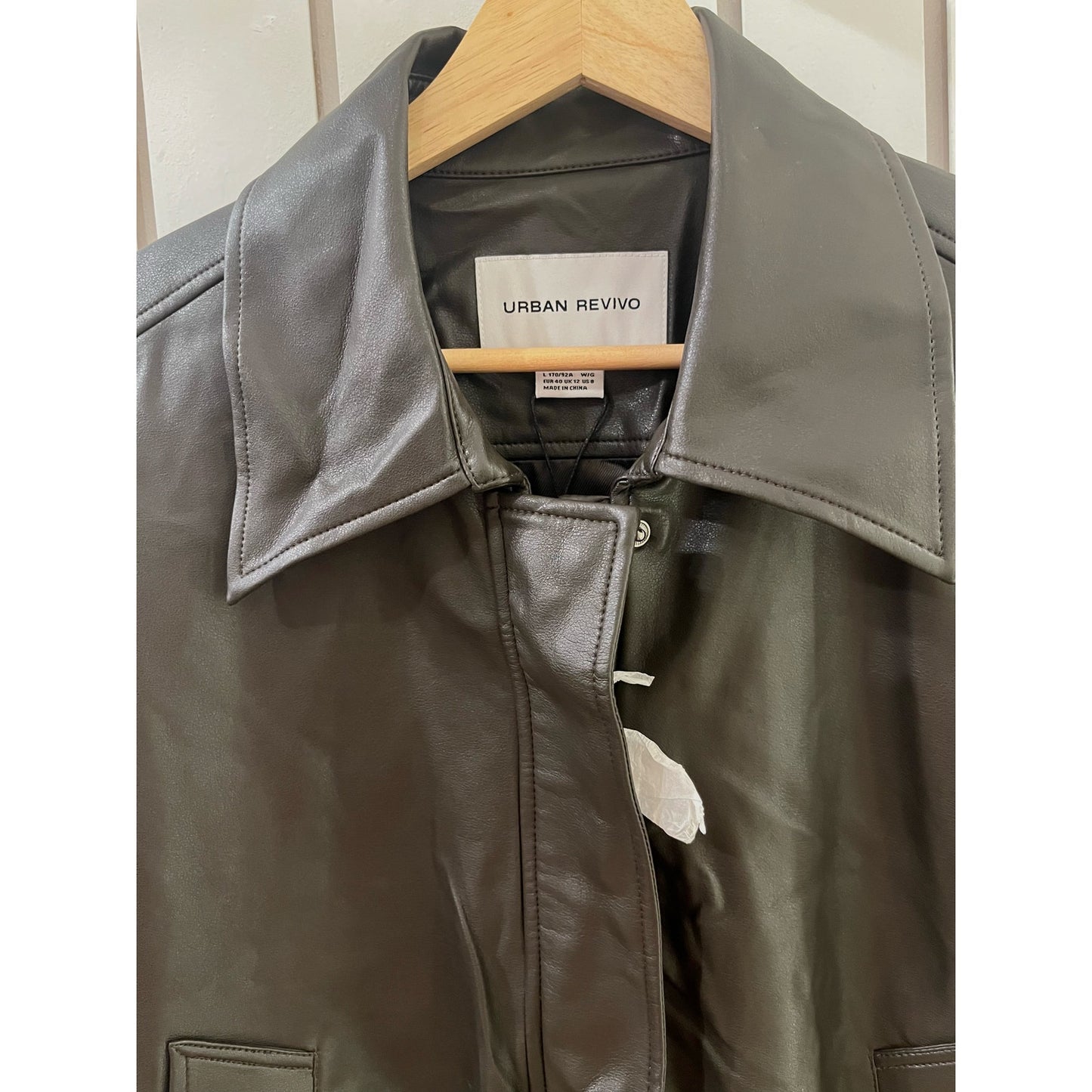 Urban Revivo Faux Leather Jacket NWT Grey Size L