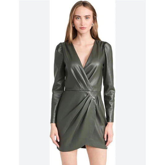 Saylor Grey Faux Leather Dress Size S