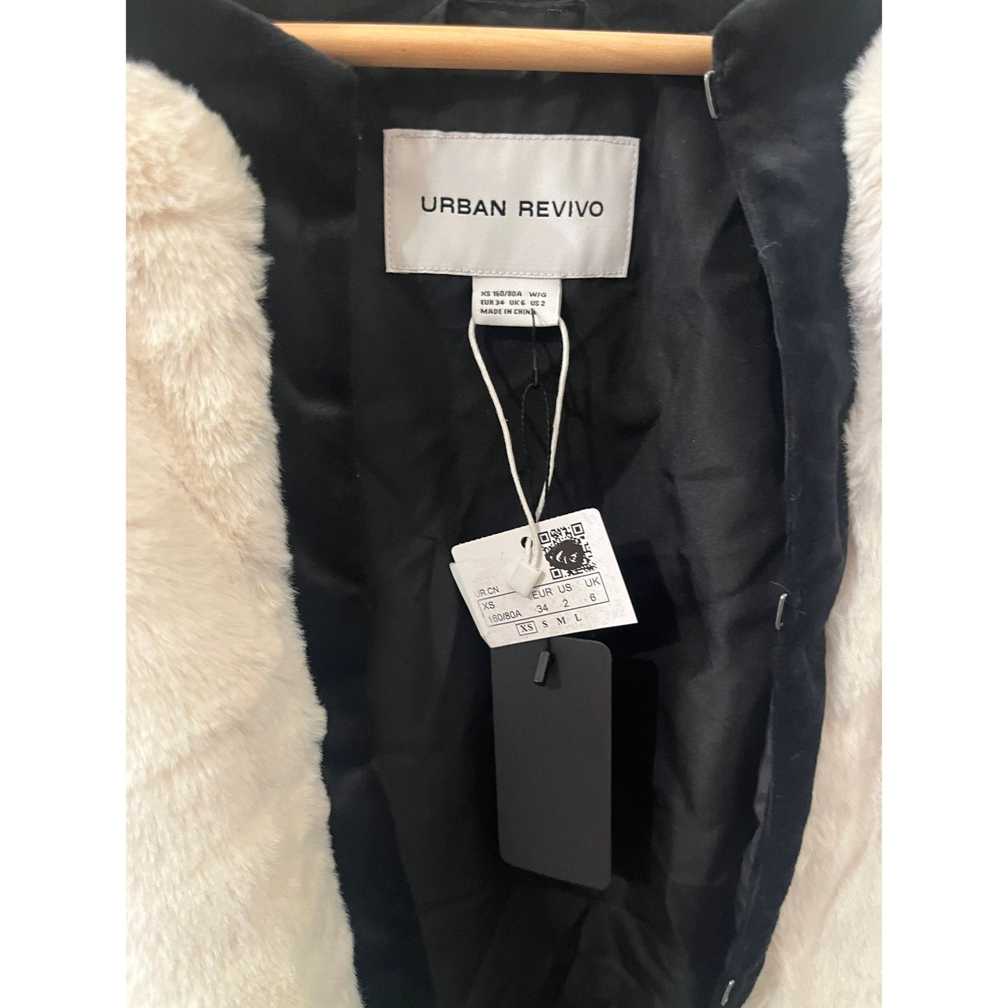 Urban Revivo White Faux Fur Jacket