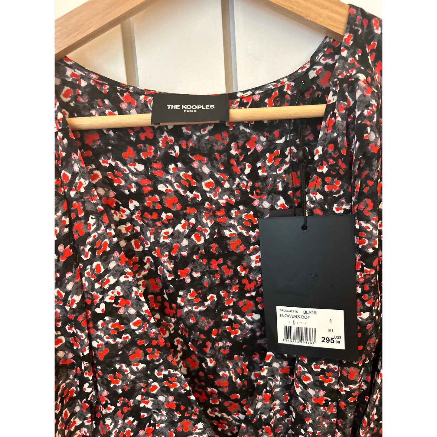 The Kooples Red and Black Spotted Dress NWT Size 1