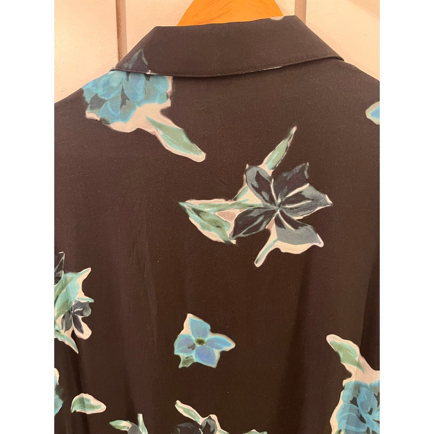 The Kooples Black and Blue Floral Blouse Size 0