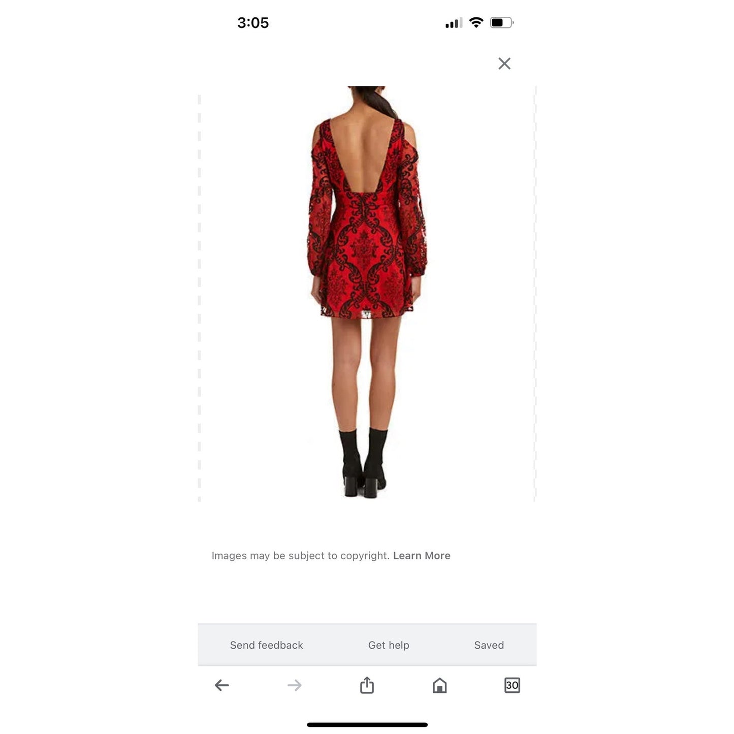 Free People Want to Want Me Mini Dress.  Red/Black Size 4