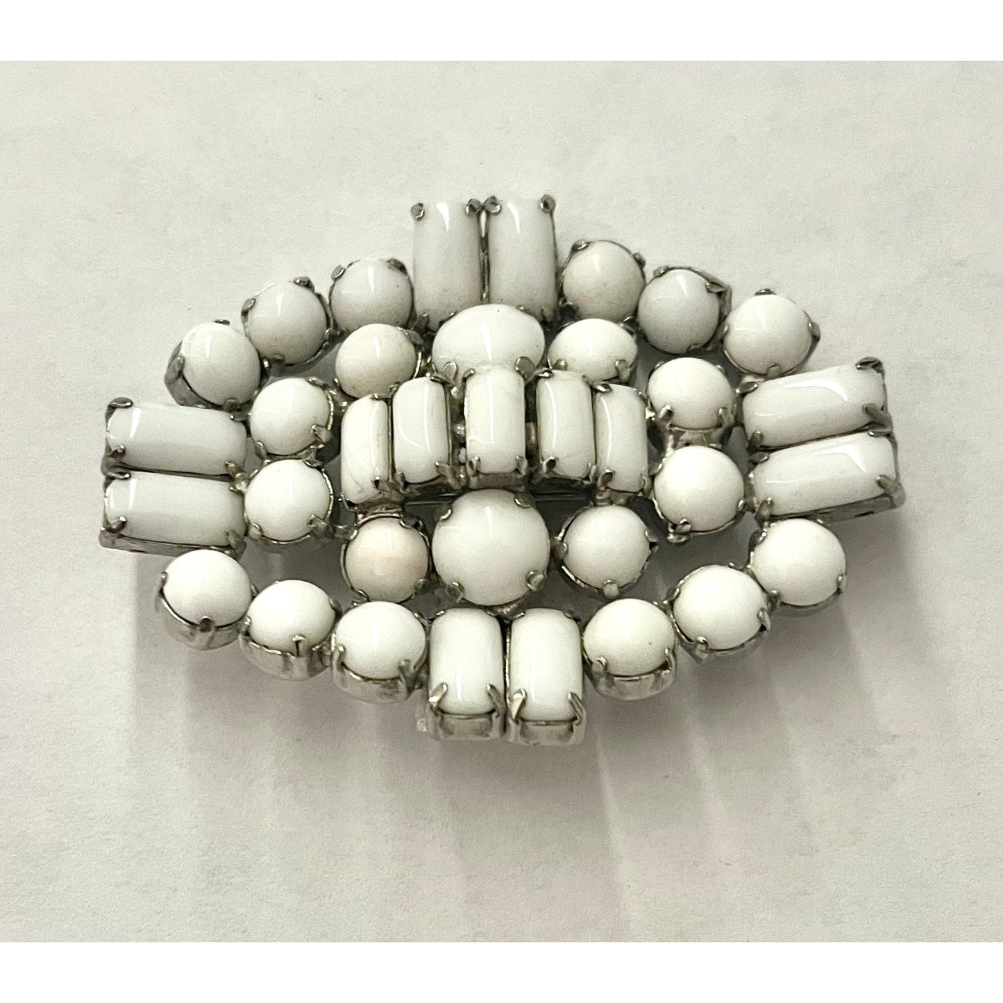 Vintage Milk Glass Brooch