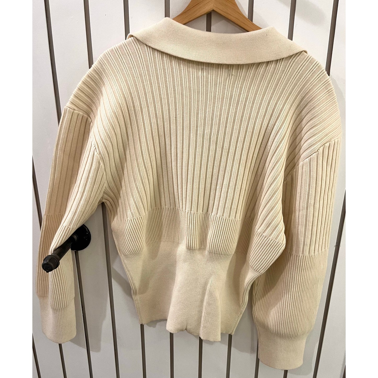 Urban Revivo Cream Cardigan Gold Button