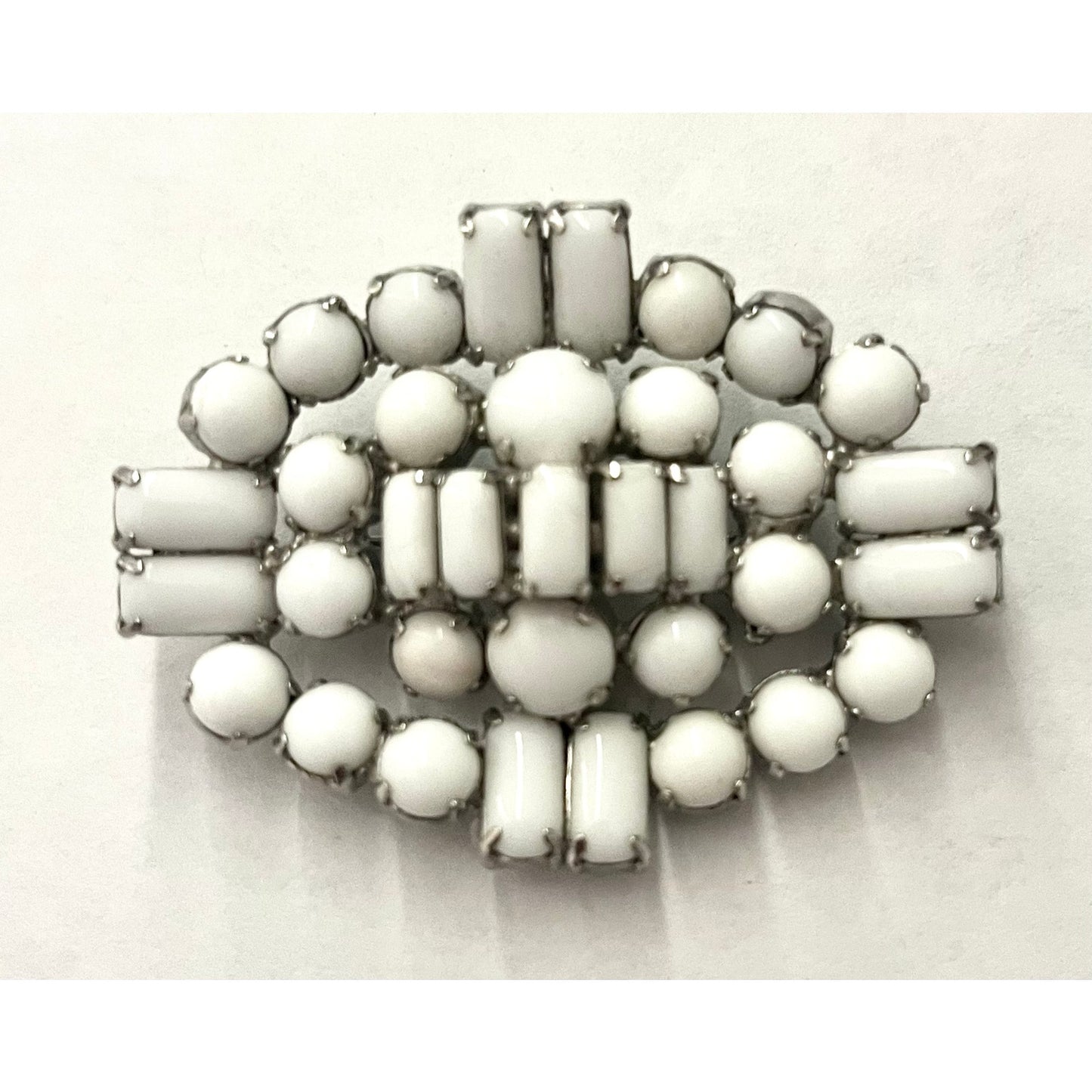 Vintage Milk Glass Brooch