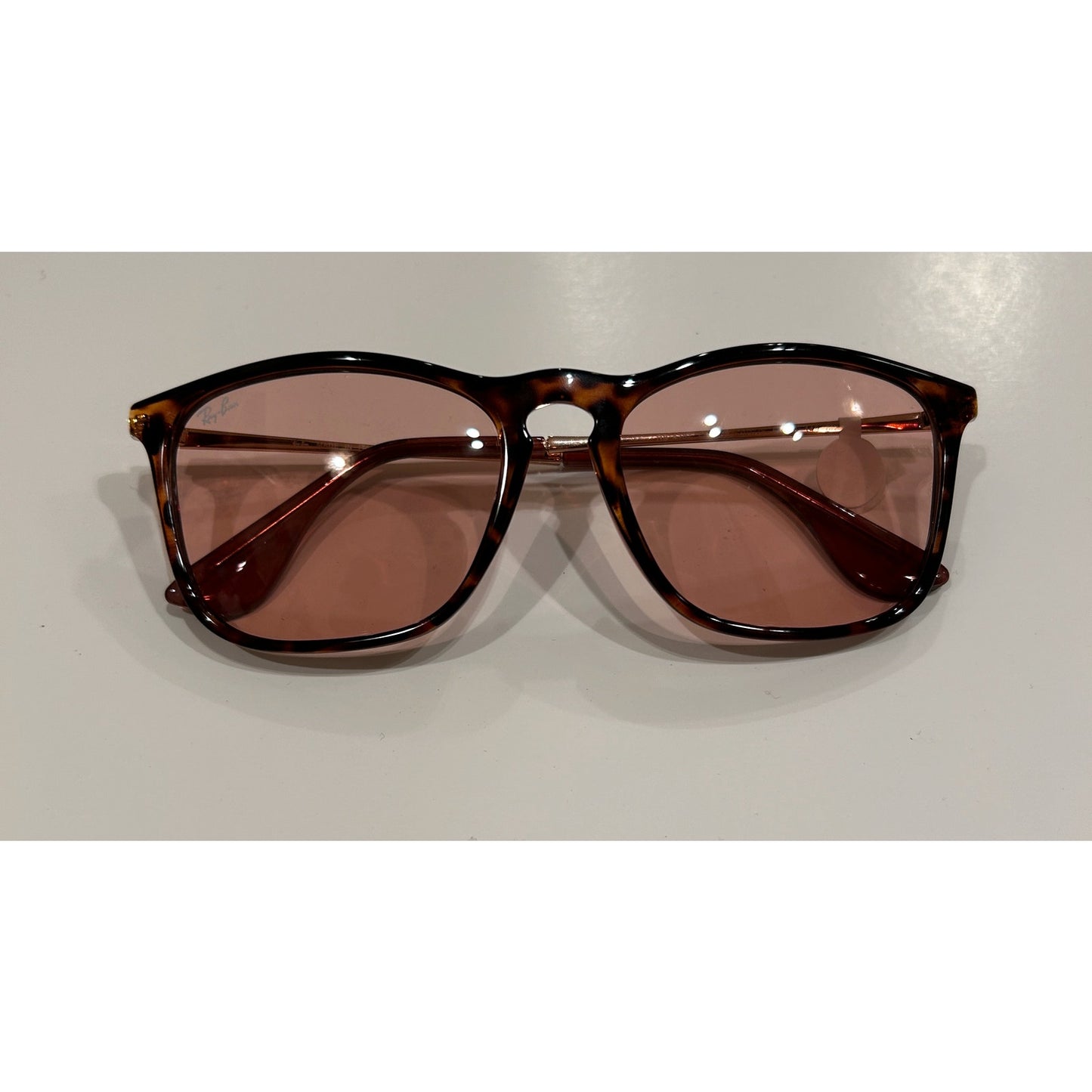 Ray-Ban Sunglasses Chris in Havana and Dark Violet Brand New