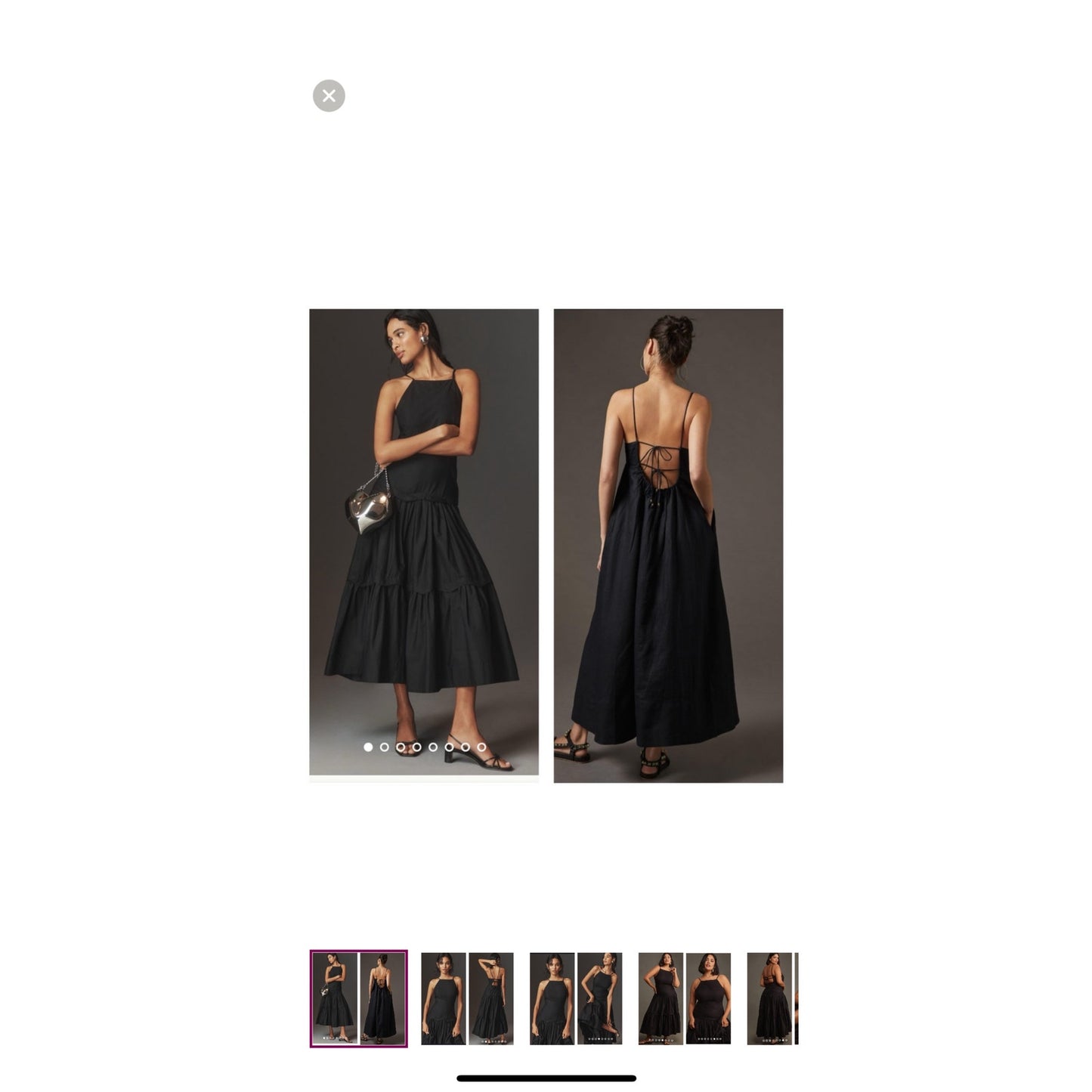 Maeve by Anthropologie Halter Tiered Maxi Dress Black Size XS NWT