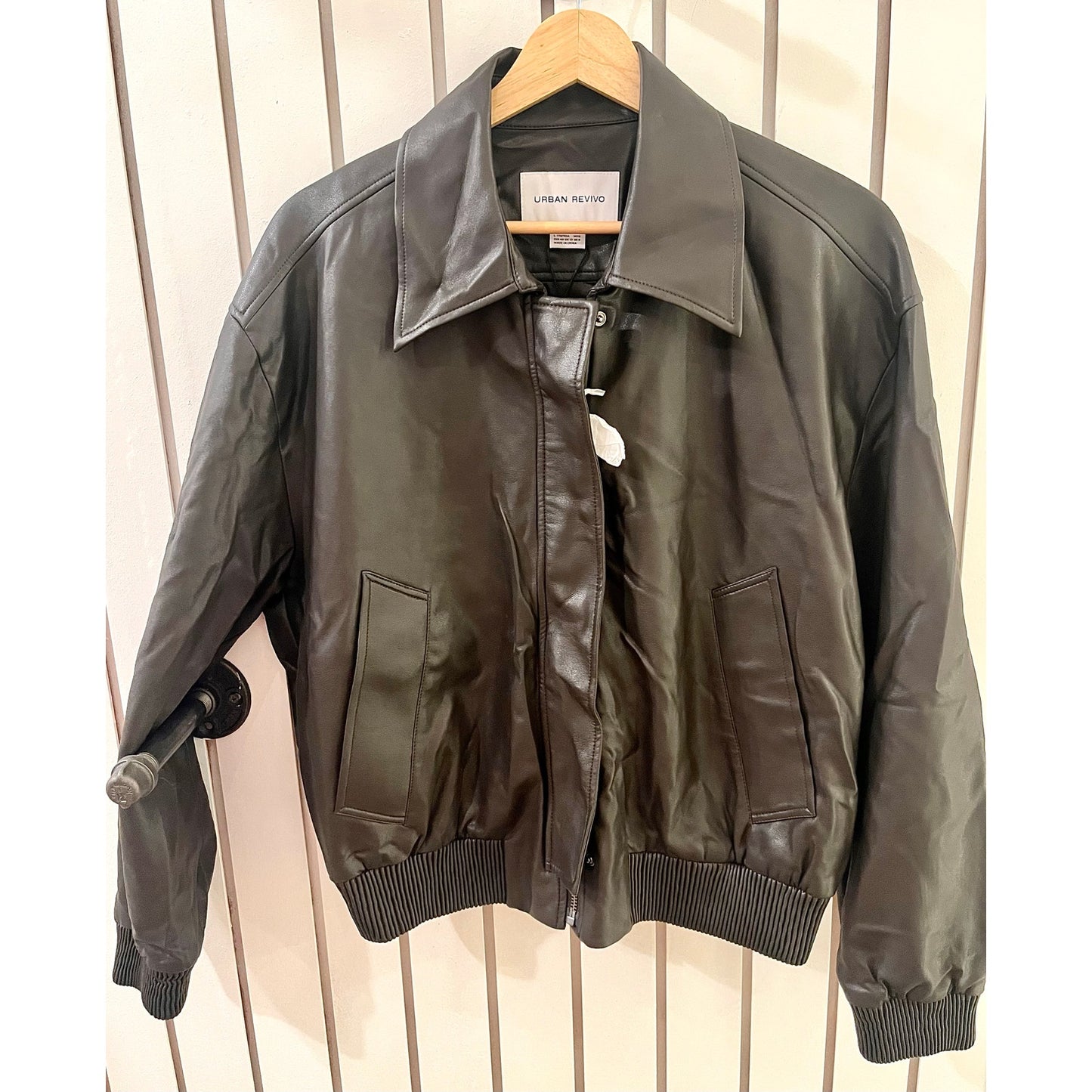 Urban Revivo Faux Leather Jacket NWT Grey Size L