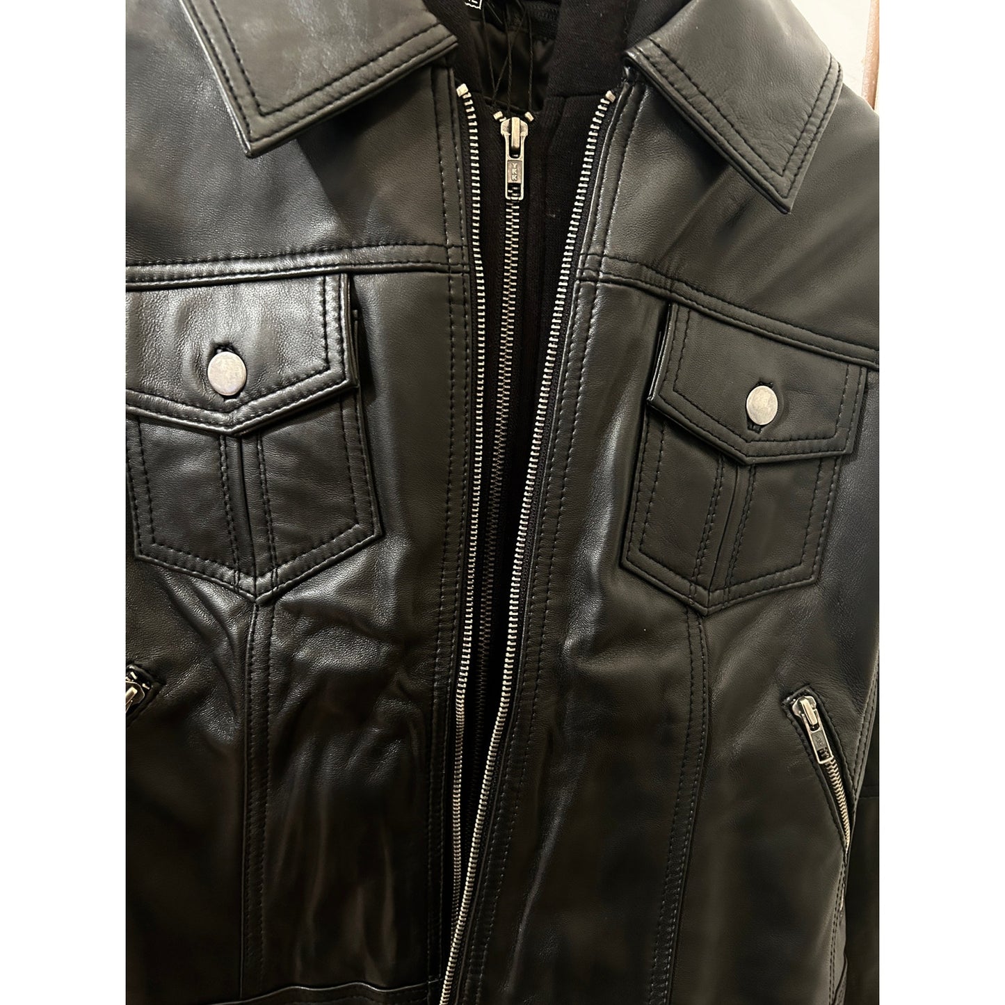 Decrum Betty with Removal Hood Genuine Leather Size XL Jacket