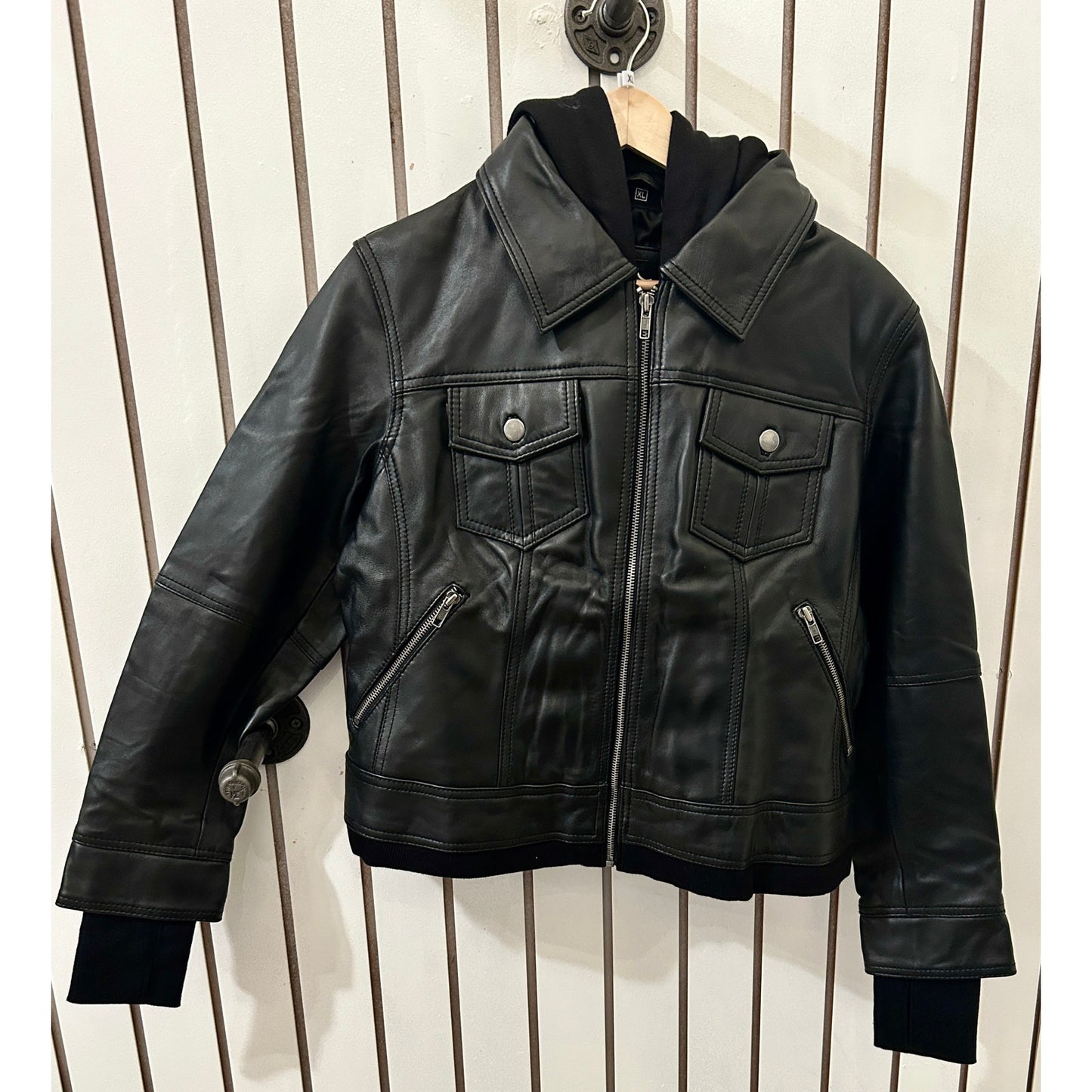 Decrum Betty with Removal Hood Genuine Leather Size XL Jacket